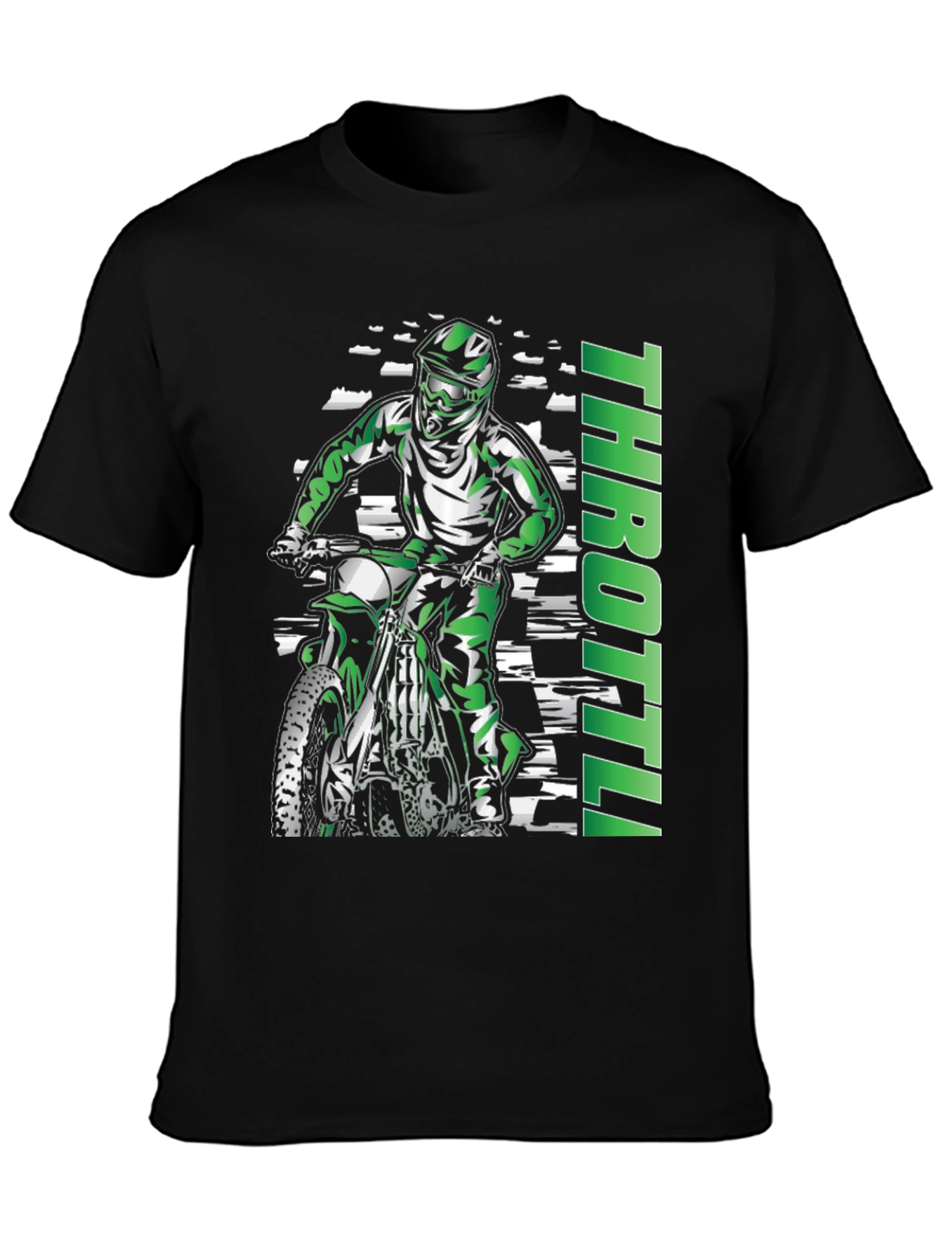 Throttle Motorcycle Graphic T-Shirt - Black
