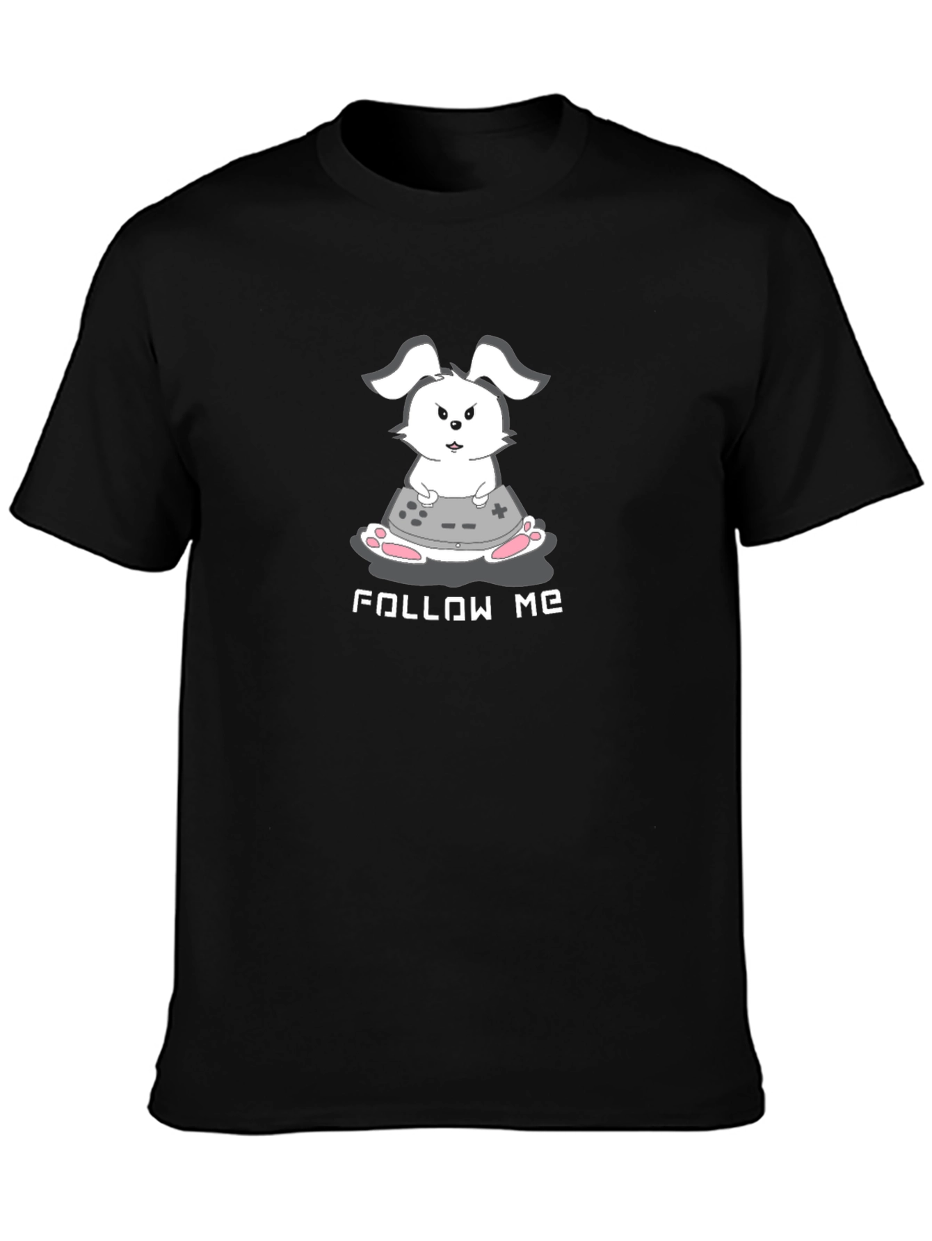 Gamer Bunny Black T-Shirt - Follow Me!