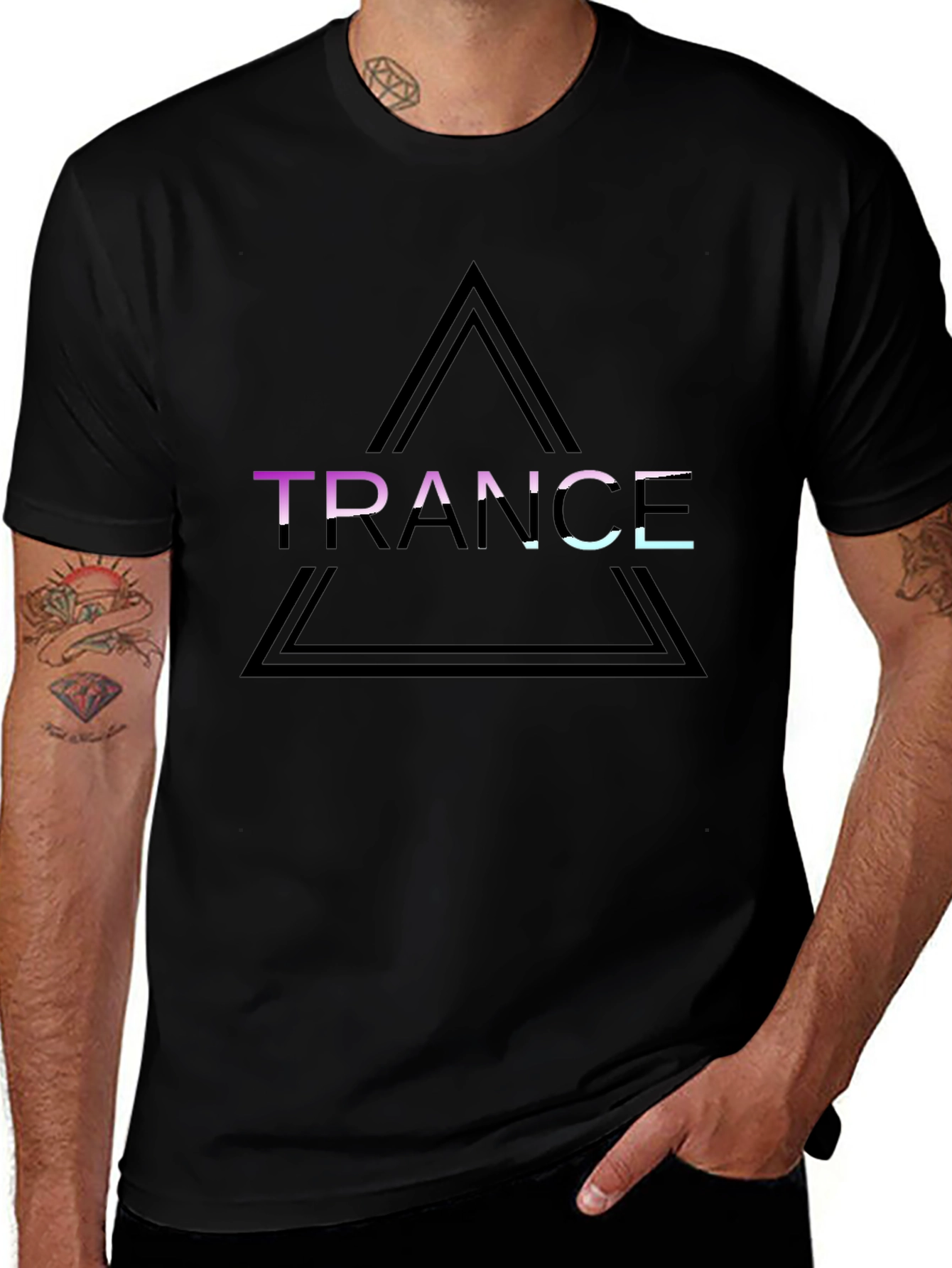 Trance Graphic Tee - Black Cotton Shirt