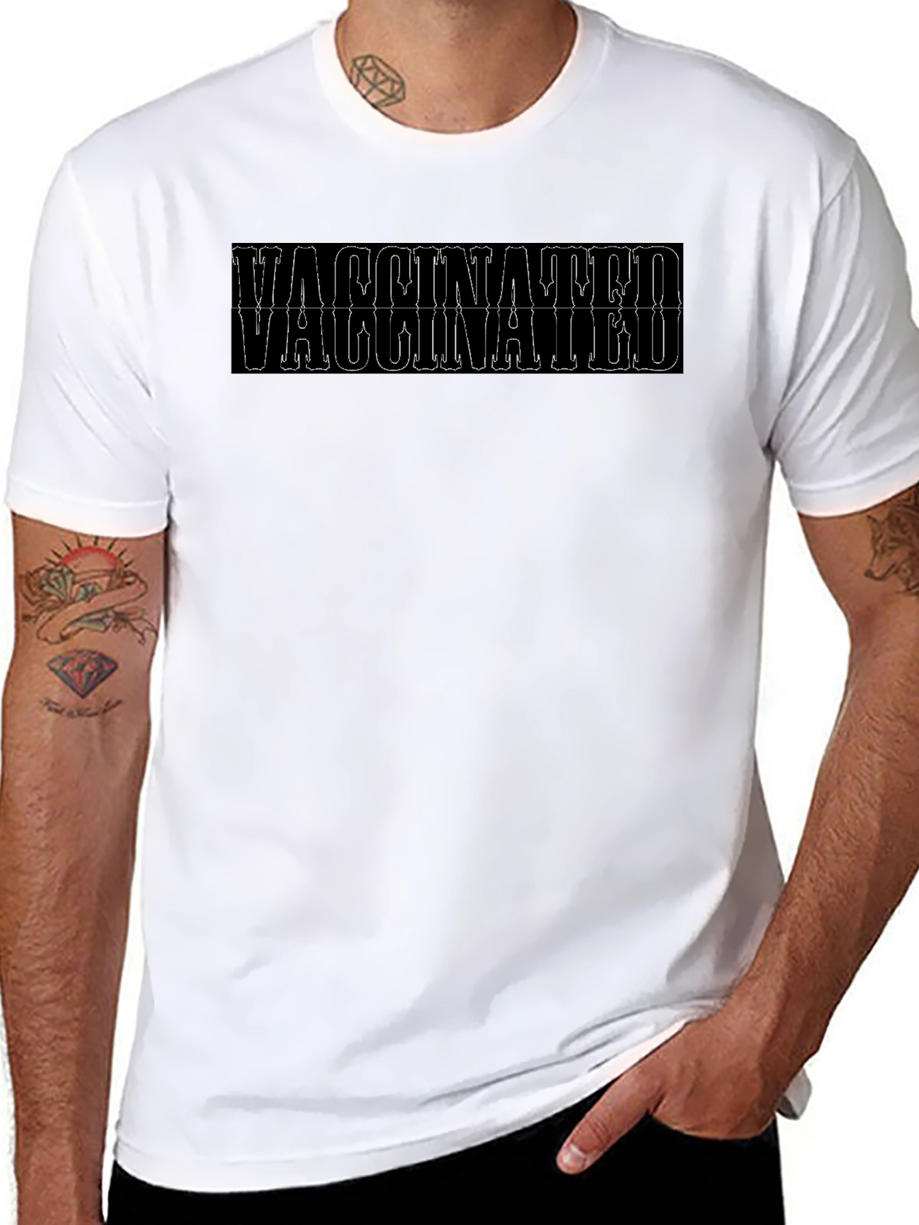Vaccinated Black Graphic Tee