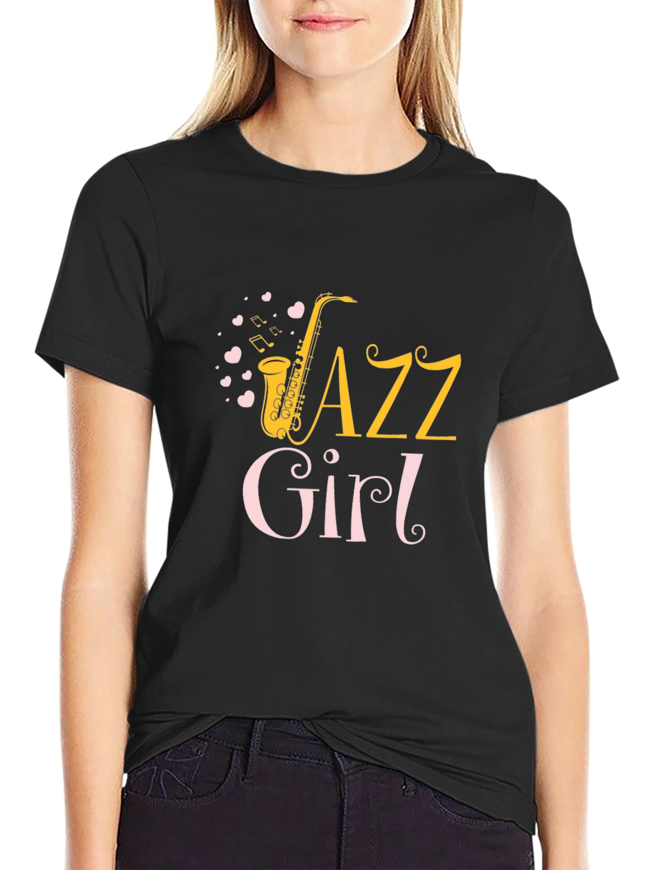 Jazz Girl T-Shirt - Saxophone Music Tee