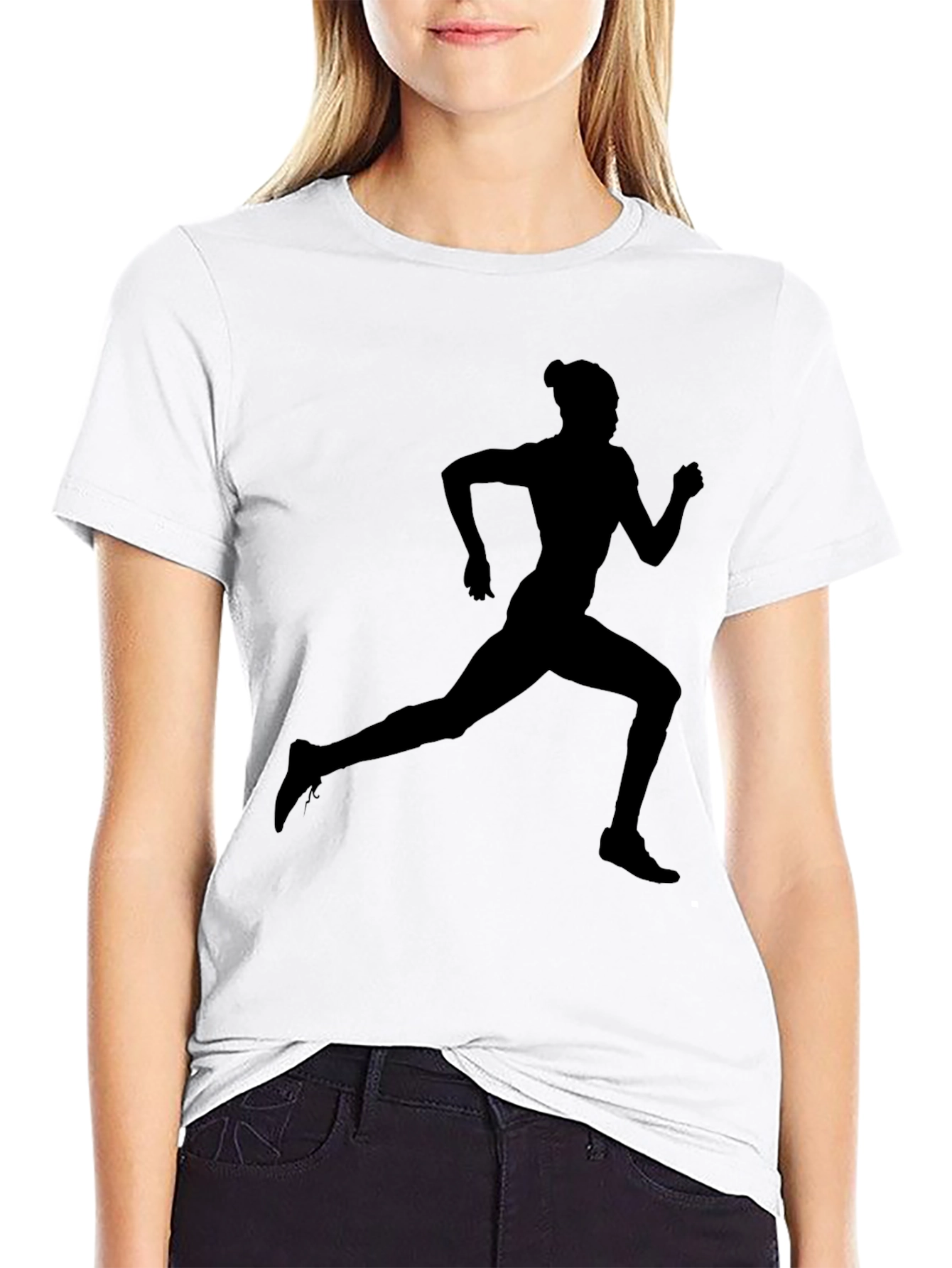 Runner Silhouette Black T-Shirt - Athletic Style