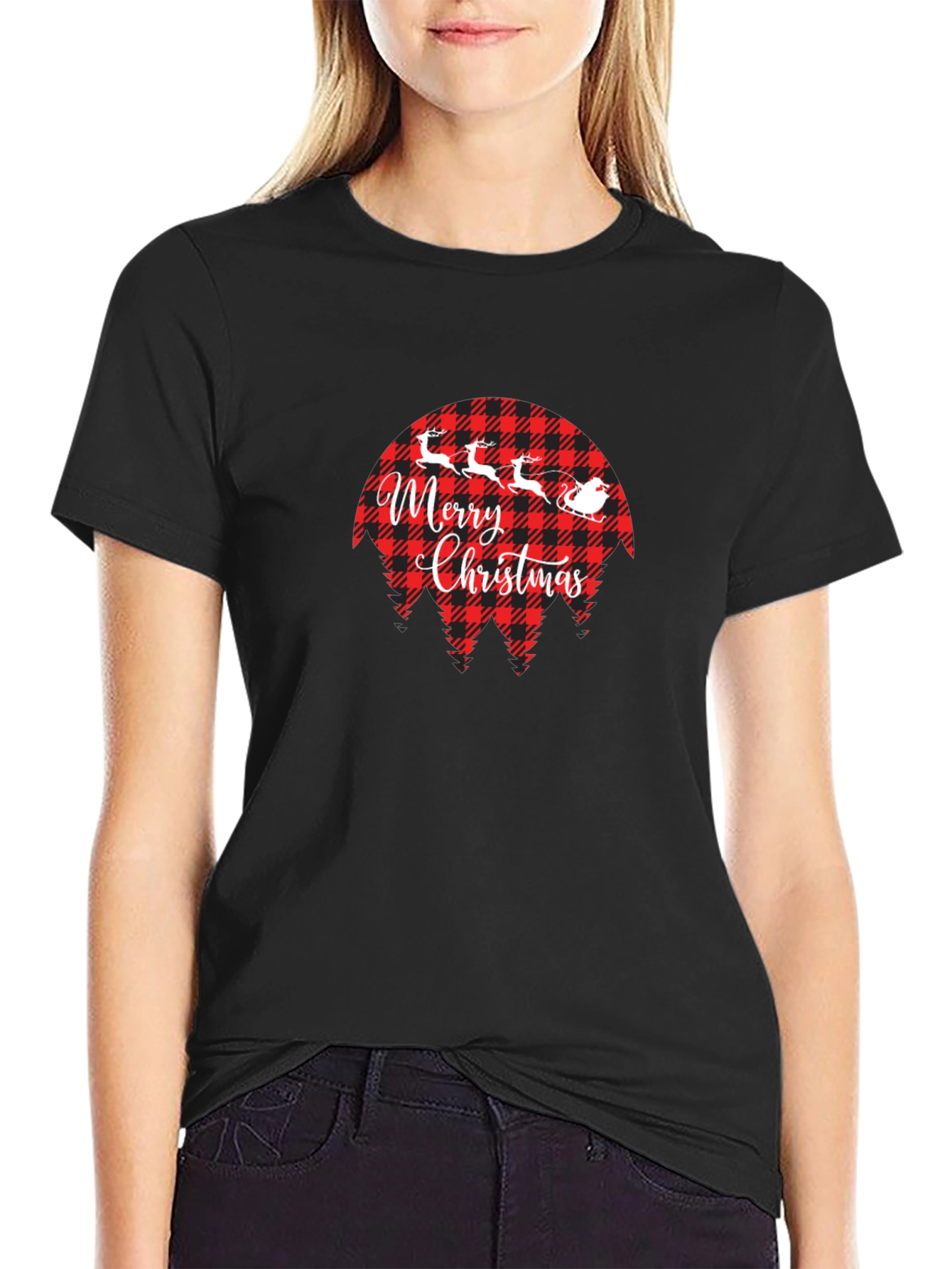 Plaid Merry Christmas T-Shirt