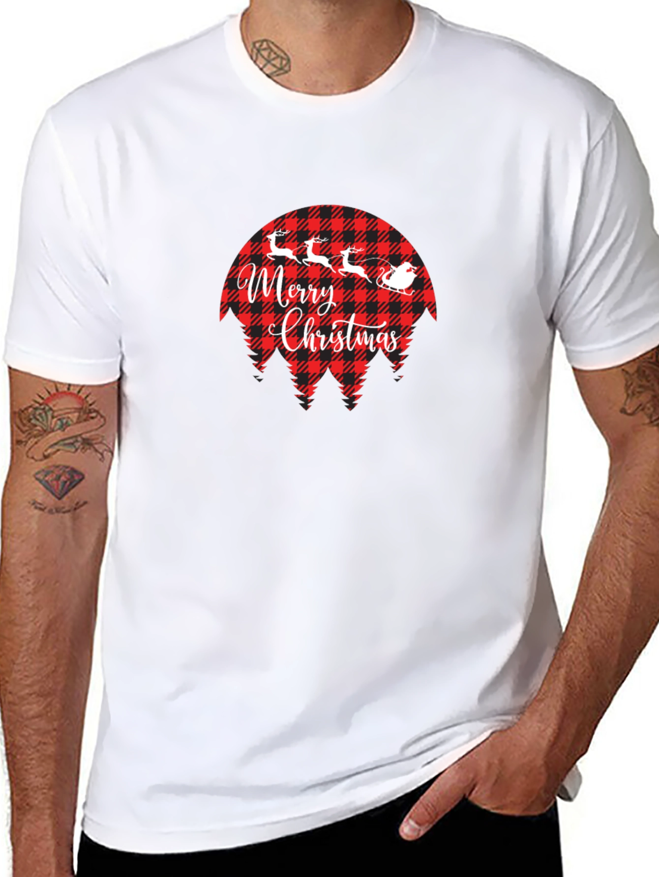Plaid Merry Christmas T-Shirt