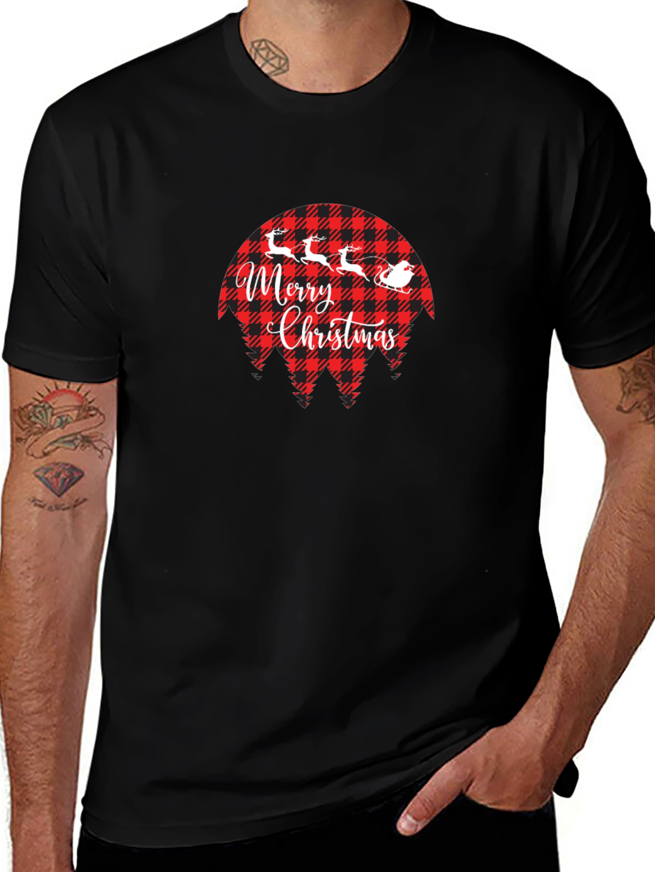 Plaid Merry Christmas T-Shirt