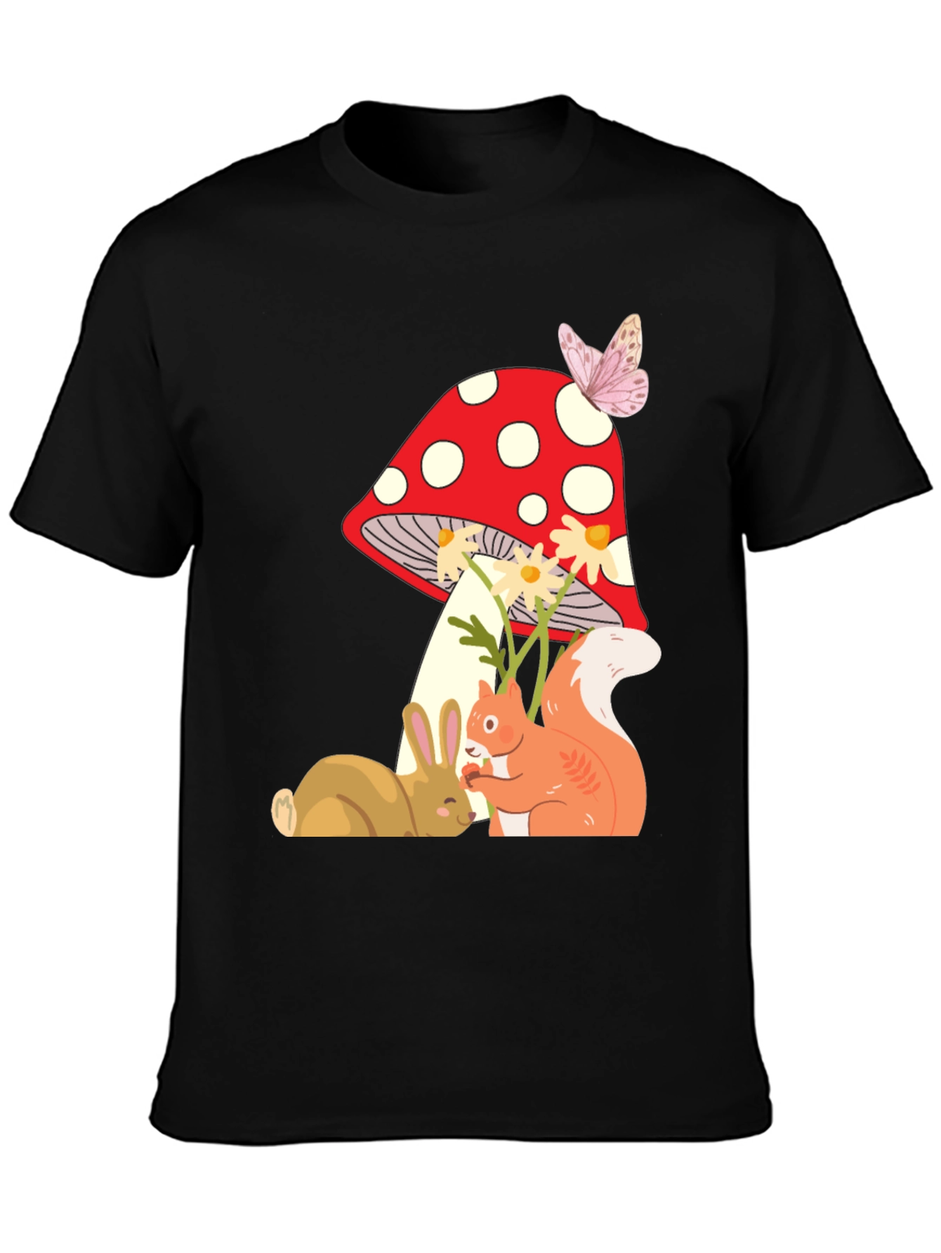 Whimsical Mushroom & Forest Friends Graphic Tee