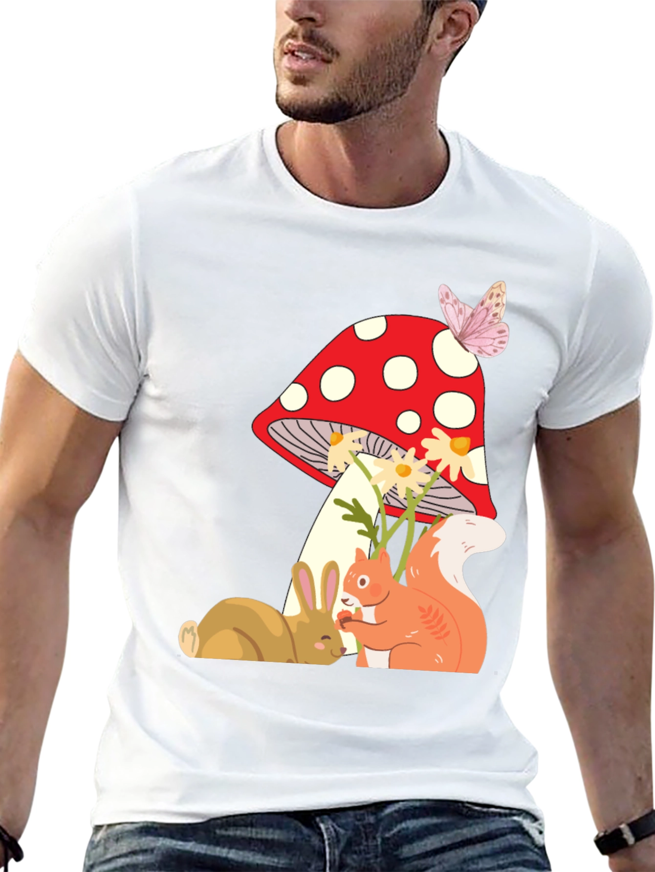 Whimsical Mushroom & Forest Friends Graphic Tee