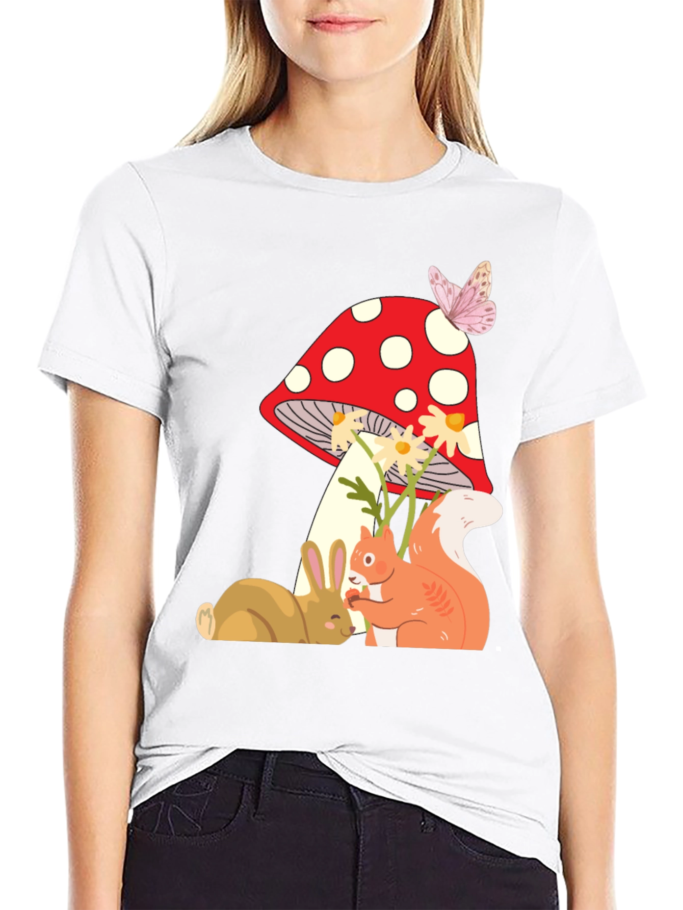 Whimsical Mushroom & Forest Friends Graphic Tee