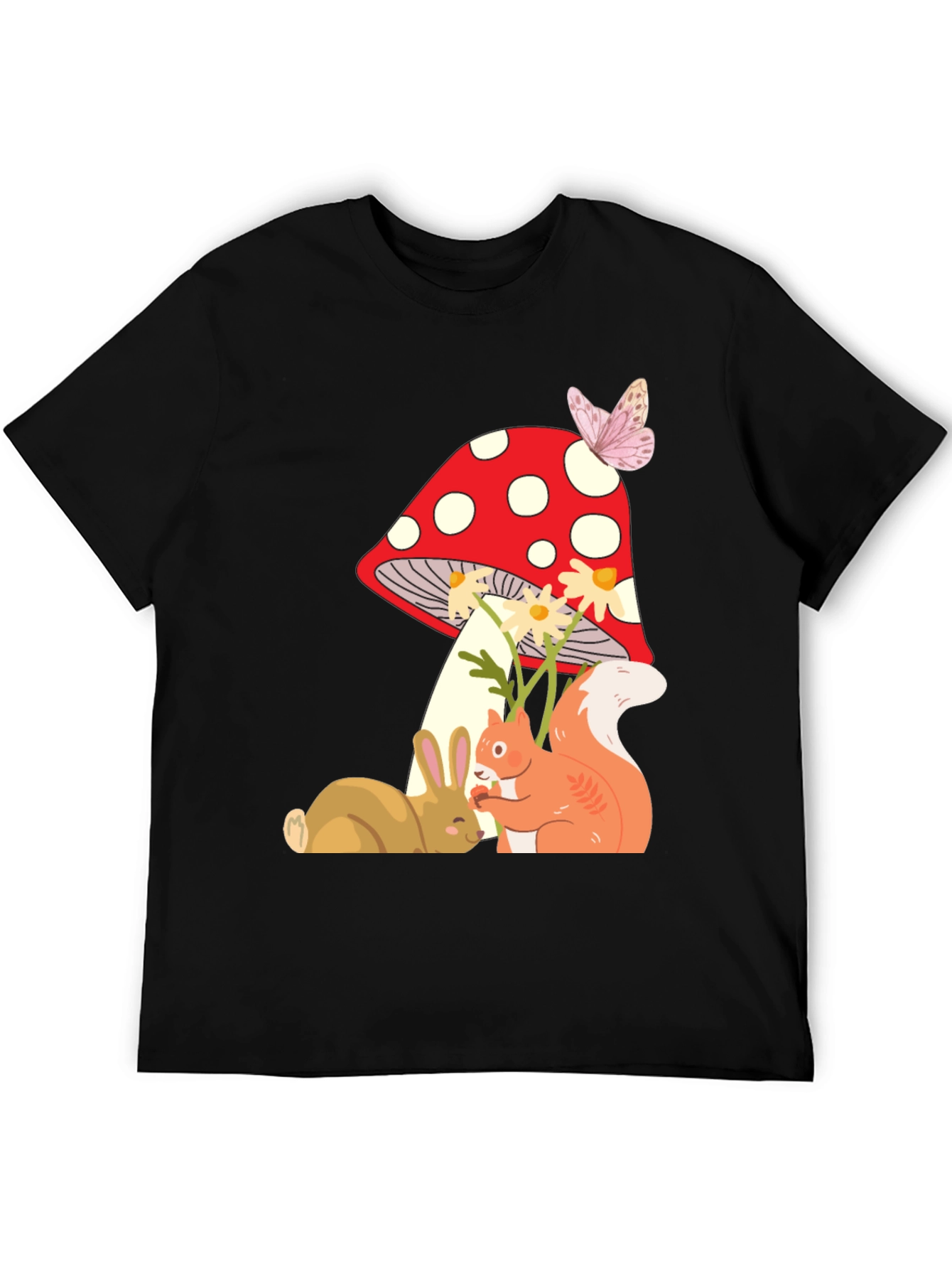 Whimsical Mushroom & Forest Friends Graphic Tee