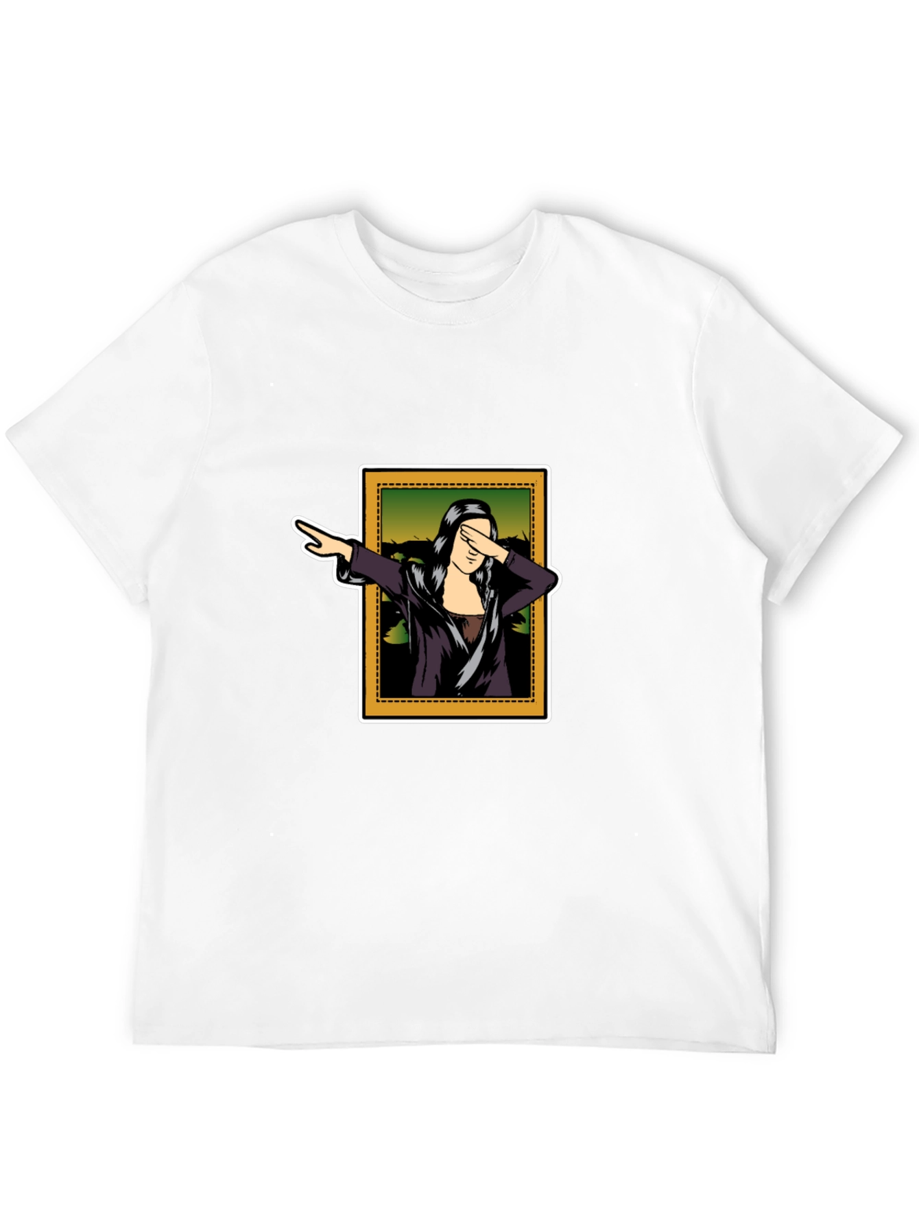 Dabbing Mona Lisa Graphic T-Shirt - Black