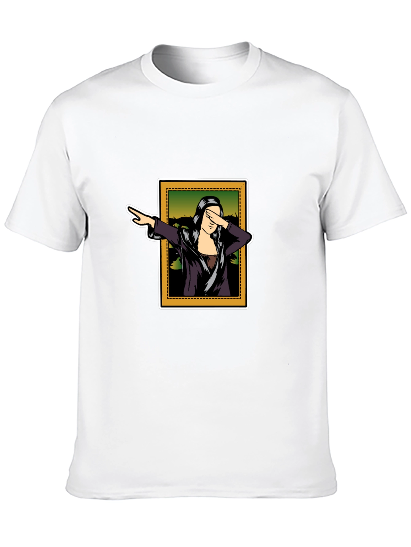 Dabbing Mona Lisa Graphic T-Shirt - Black