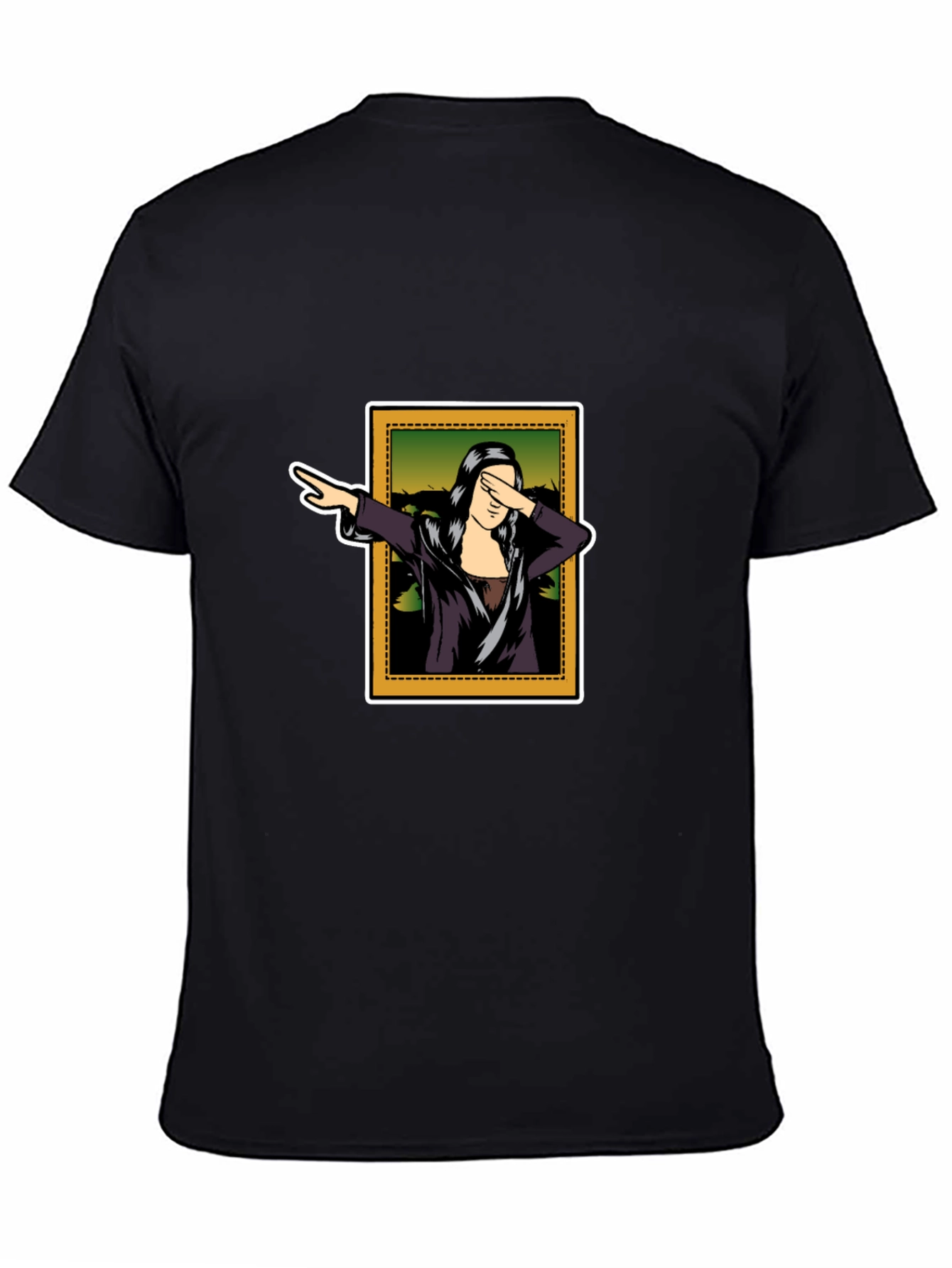 Dabbing Mona Lisa Graphic T-Shirt - Black