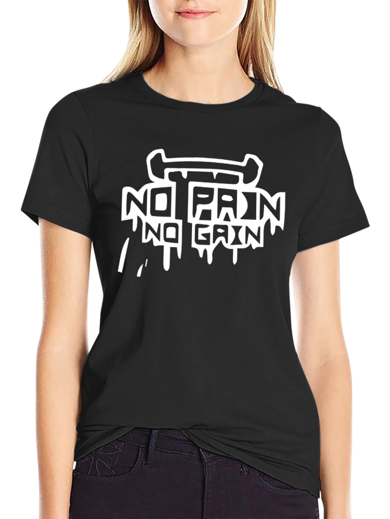 No Pain No Gain Black T-Shirt - Gym Motivation