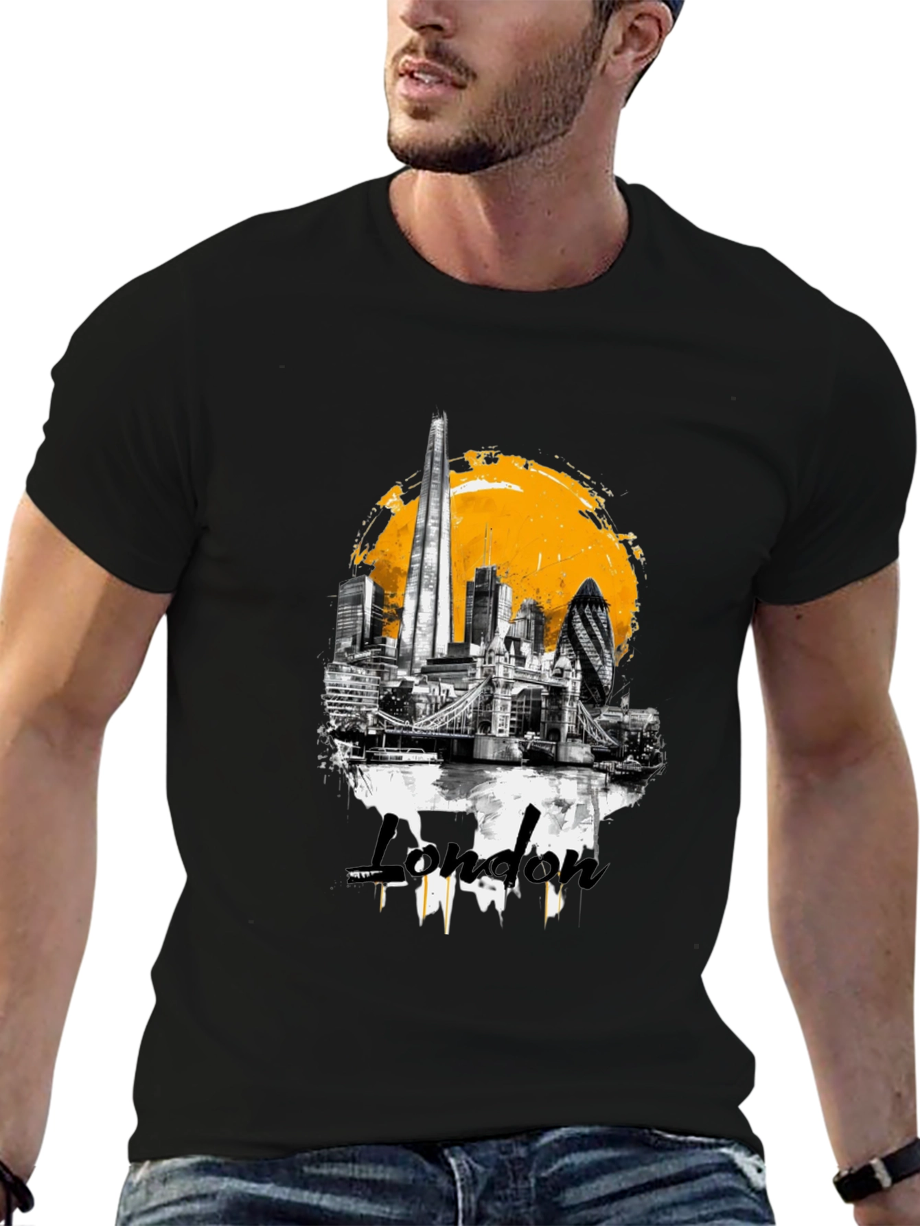 London Skyline Graphic T-Shirt - Black