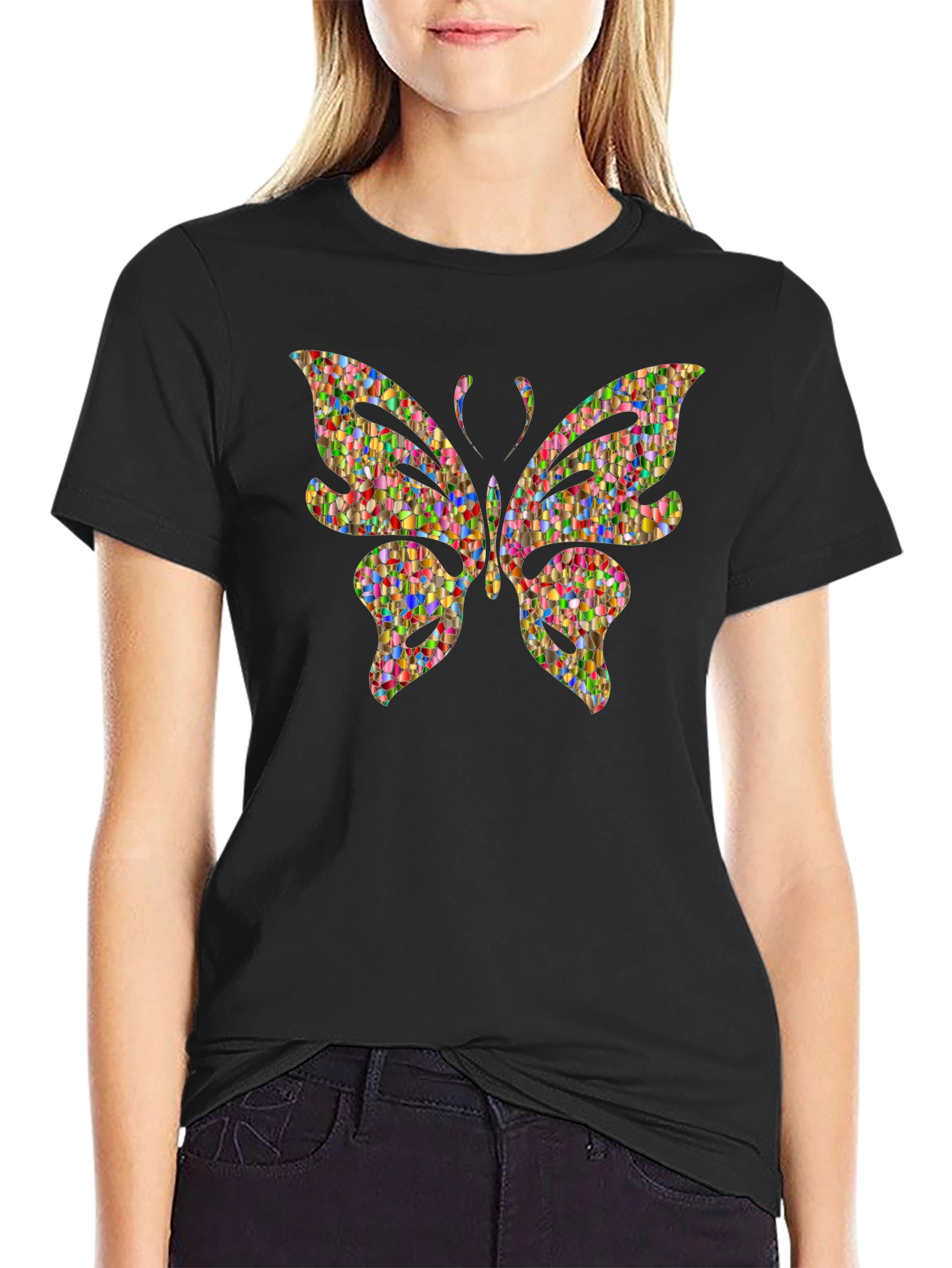 Butterfly Mosaic Graphic T-Shirt