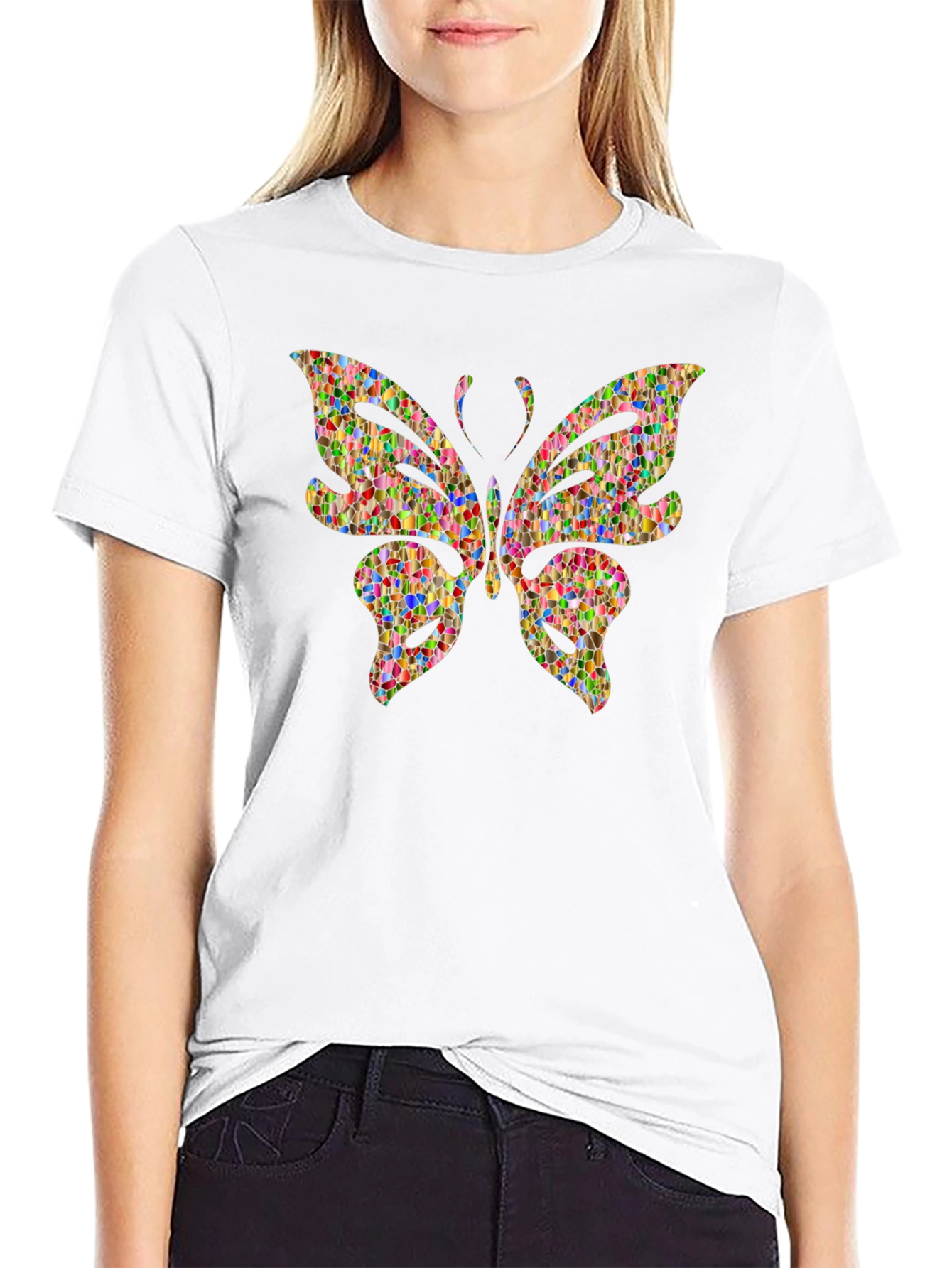 Butterfly Mosaic Graphic T-Shirt