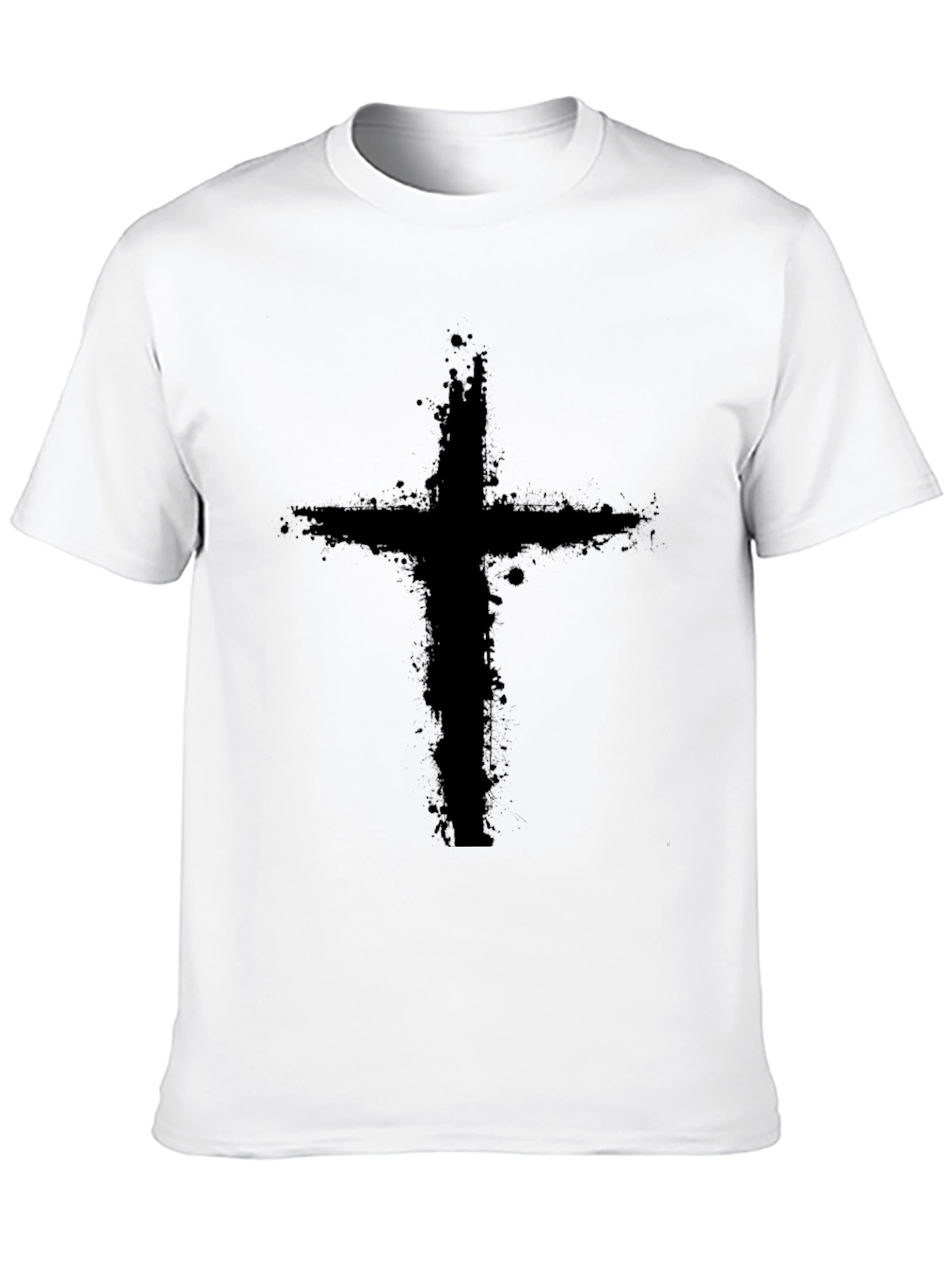 Grunge Cross Graphic Black T-Shirt