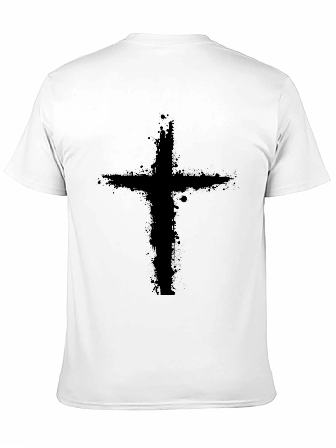 Grunge Cross Graphic Black T-Shirt