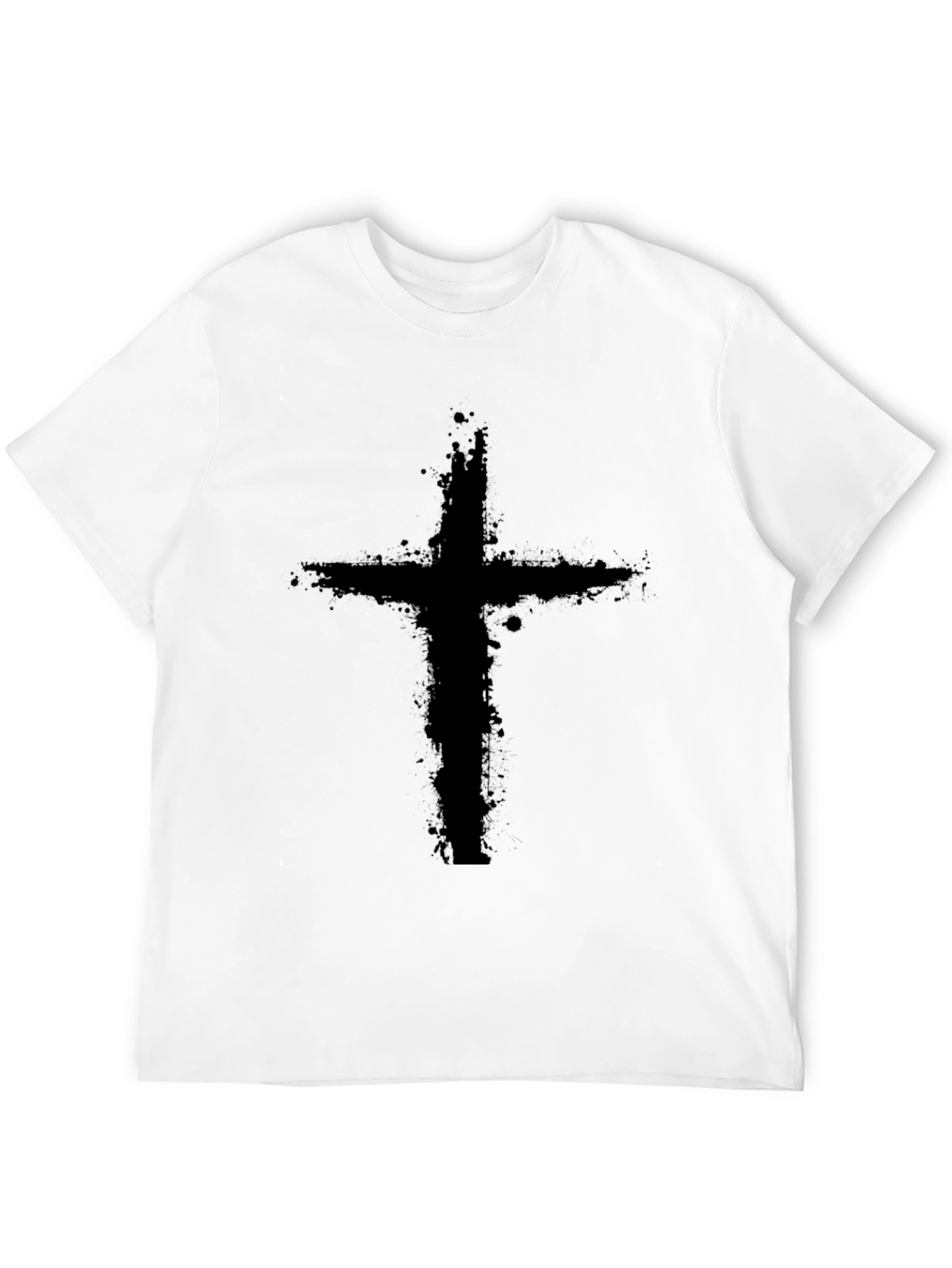 Grunge Cross Graphic Black T-Shirt