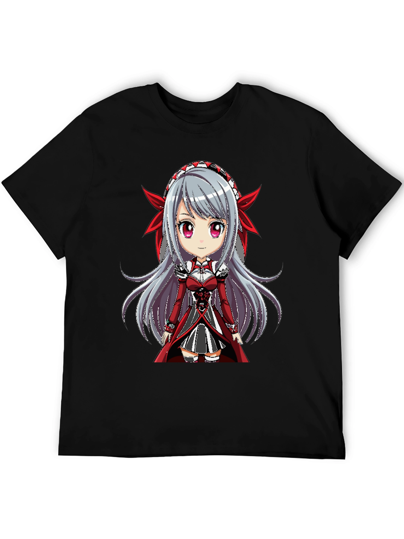 Anime Girl Graphic Tee - Black T-Shirt
