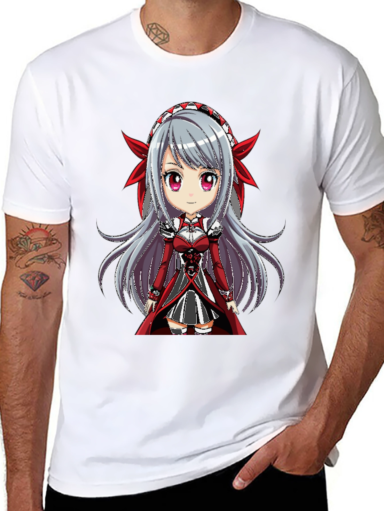 Anime Girl Graphic Tee - Black T-Shirt