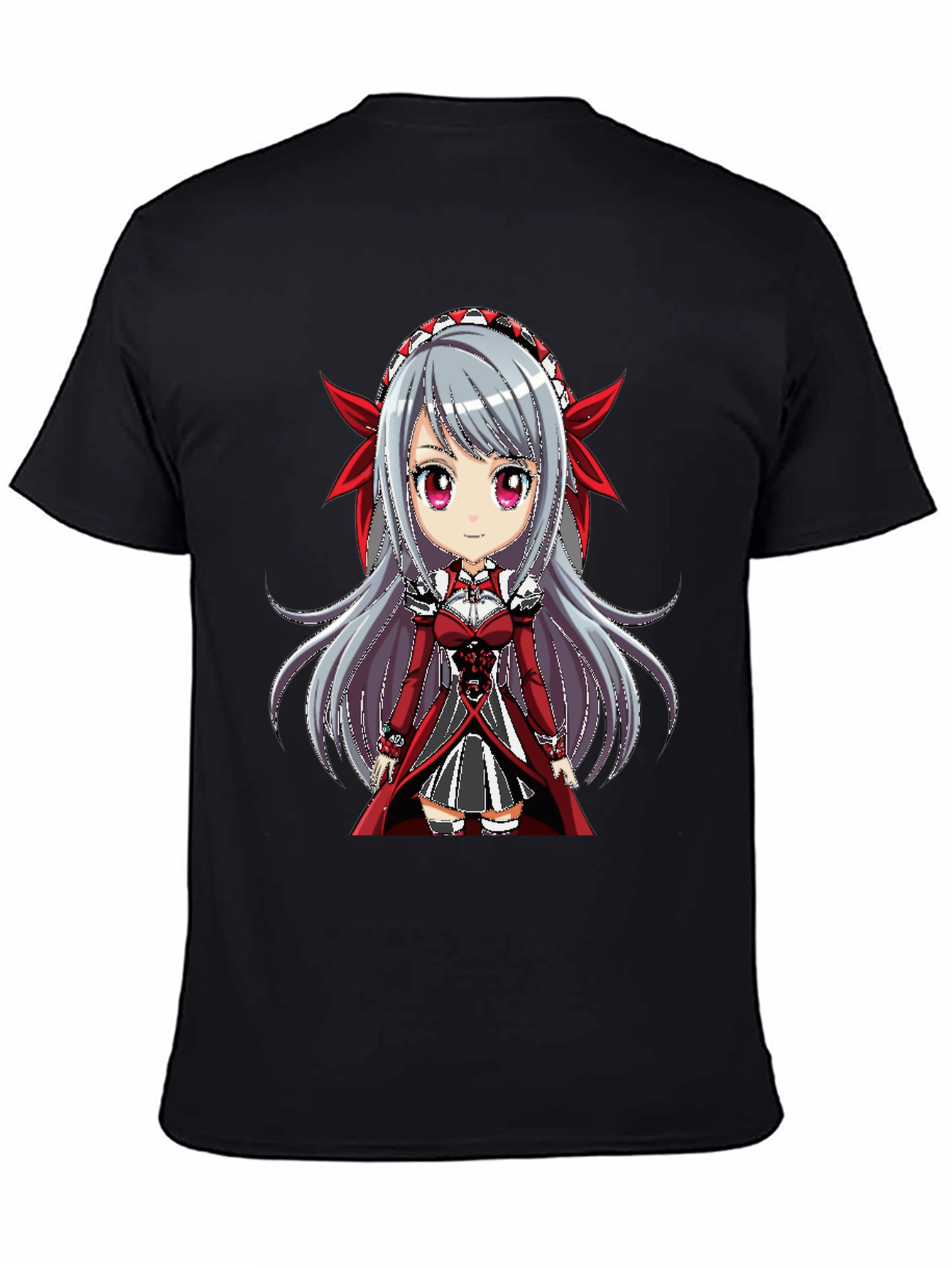 Anime Girl Graphic Tee - Black T-Shirt