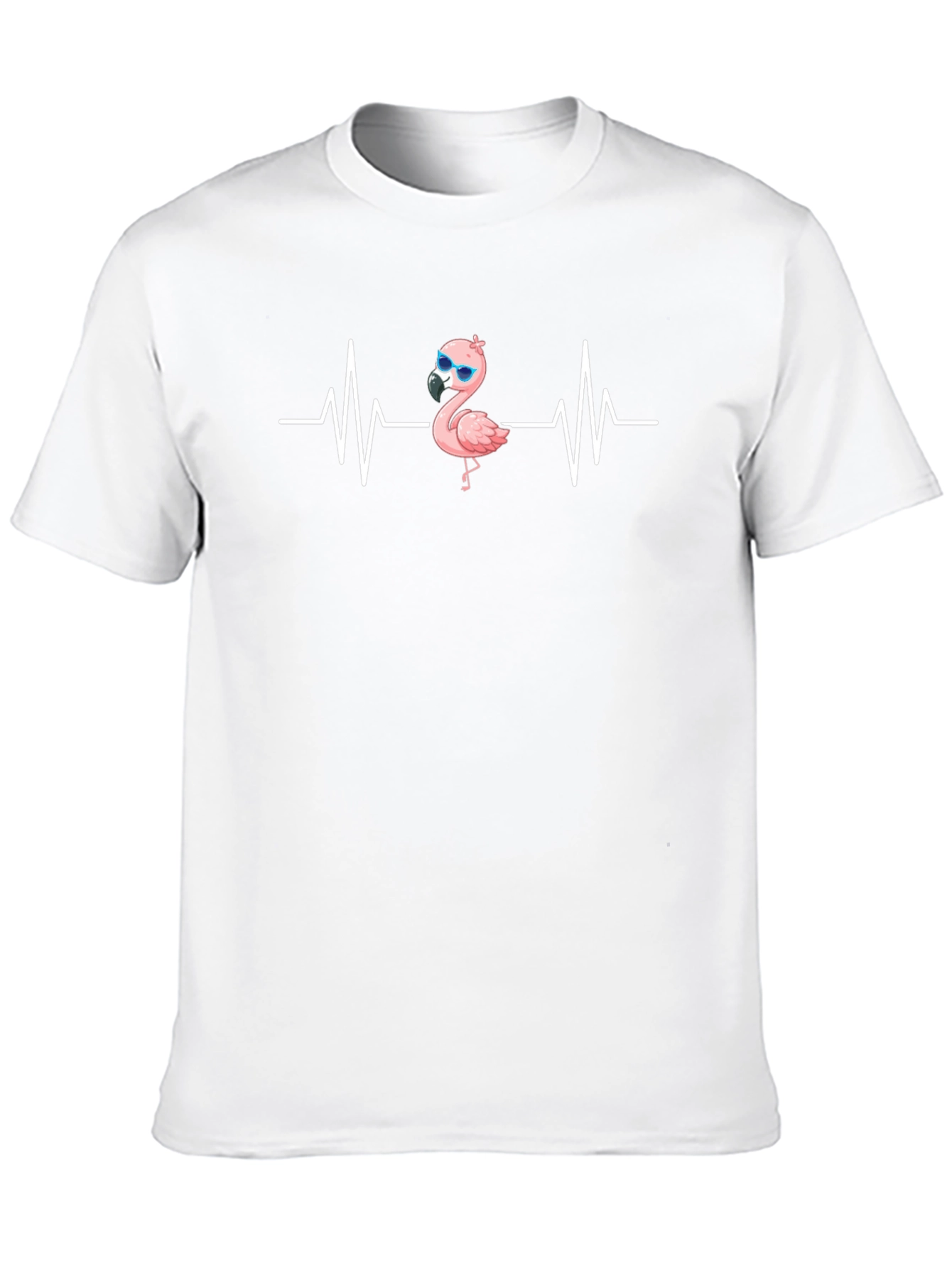 Flamingo Heartbeat Graphic Tee - Black