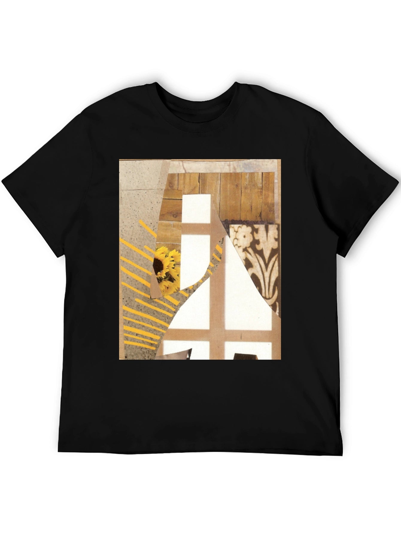 Abstract Art Graphic Tee - Black Cotton T-Shirt