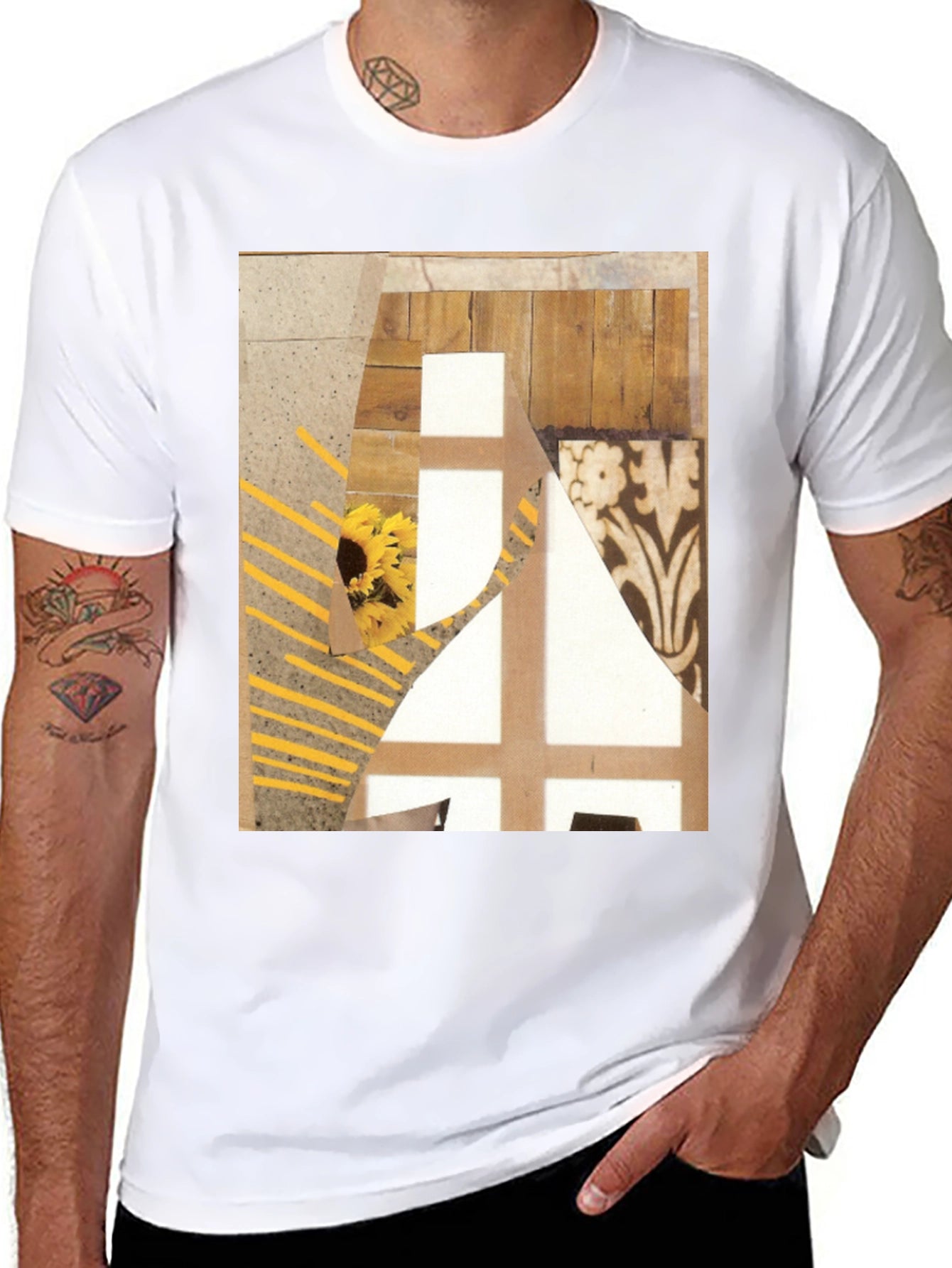 Abstract Art Graphic Tee - Black Cotton T-Shirt