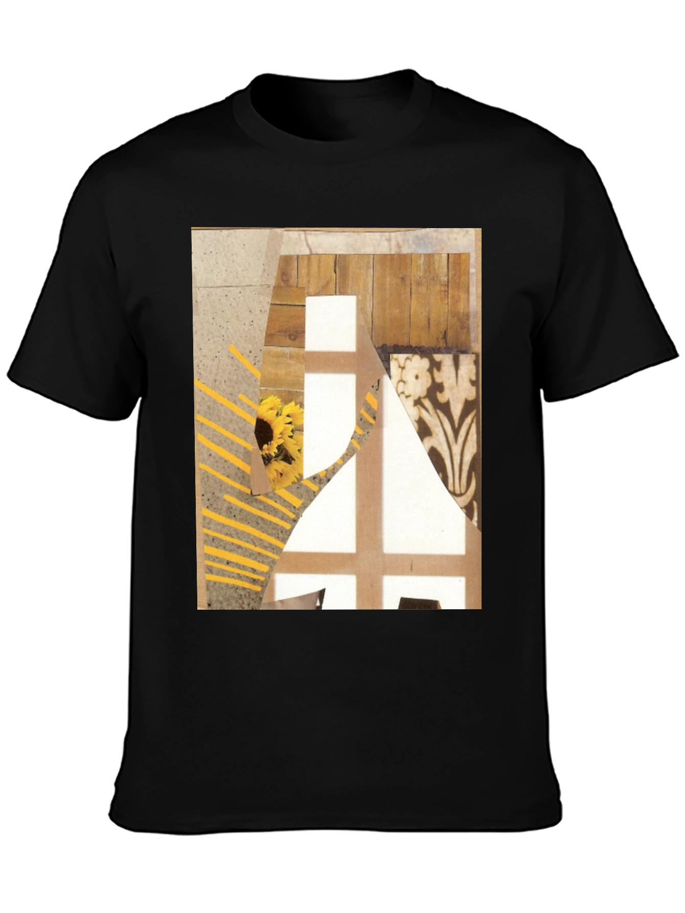 Abstract Art Graphic Tee - Black Cotton T-Shirt