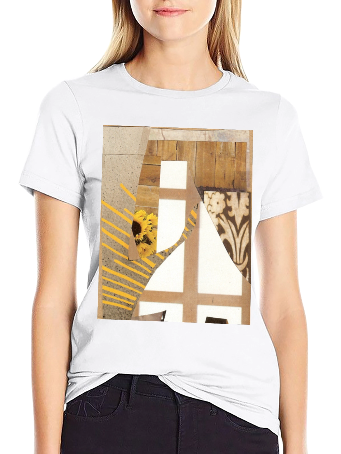 Abstract Art Graphic Tee - Black Cotton T-Shirt
