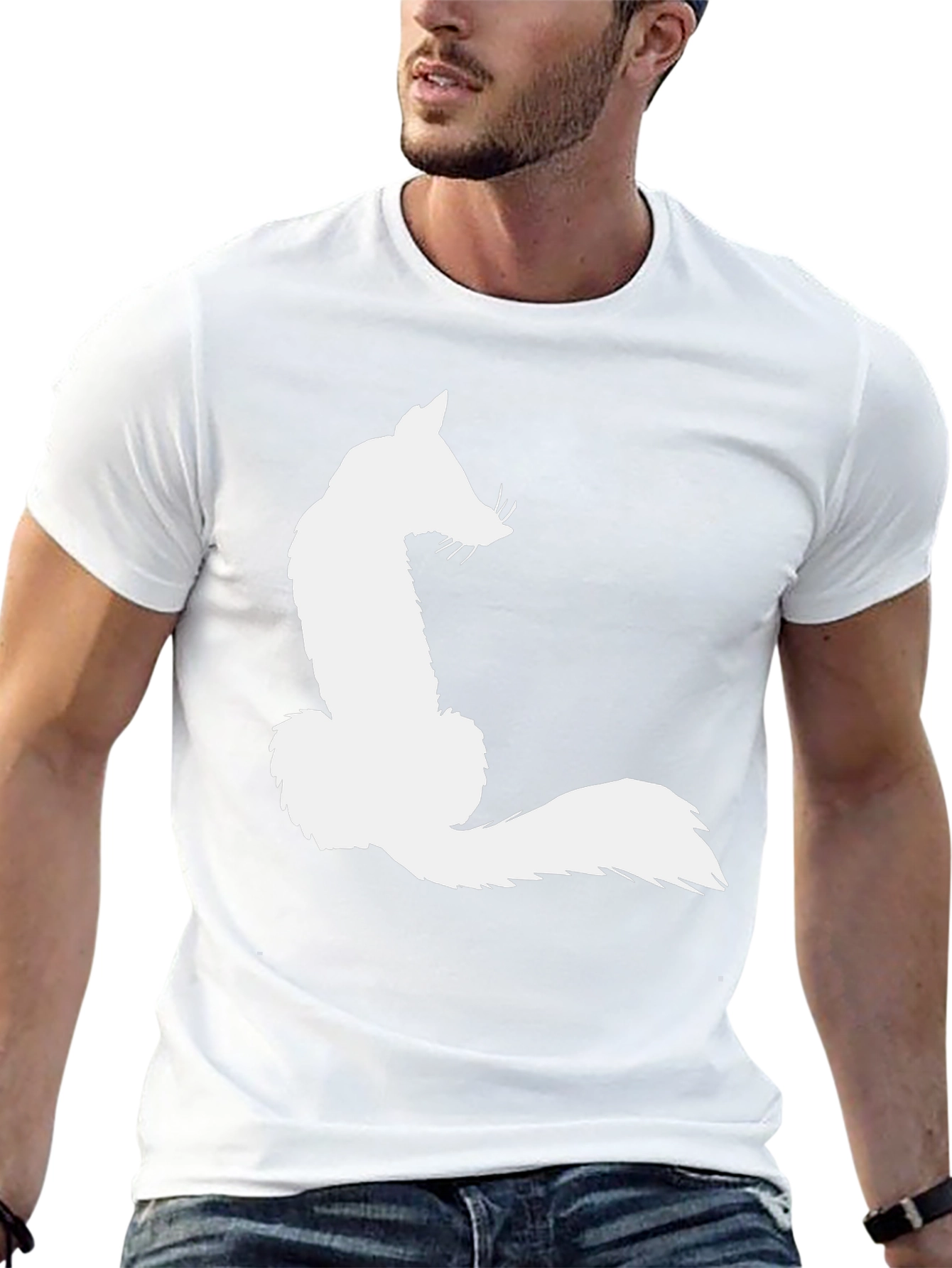 Fox Silhouette Graphic Tee - Black Cotton Blend