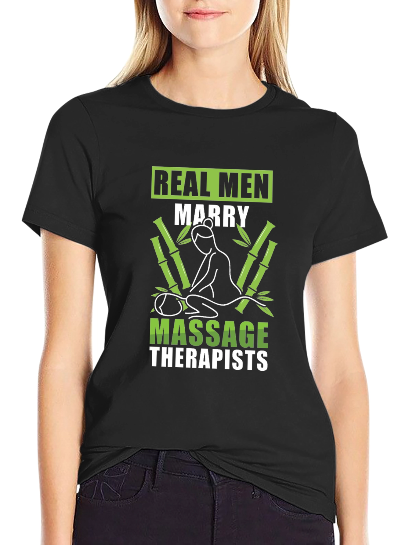 Funny Real Men Marry Massage Therapists T-Shirt