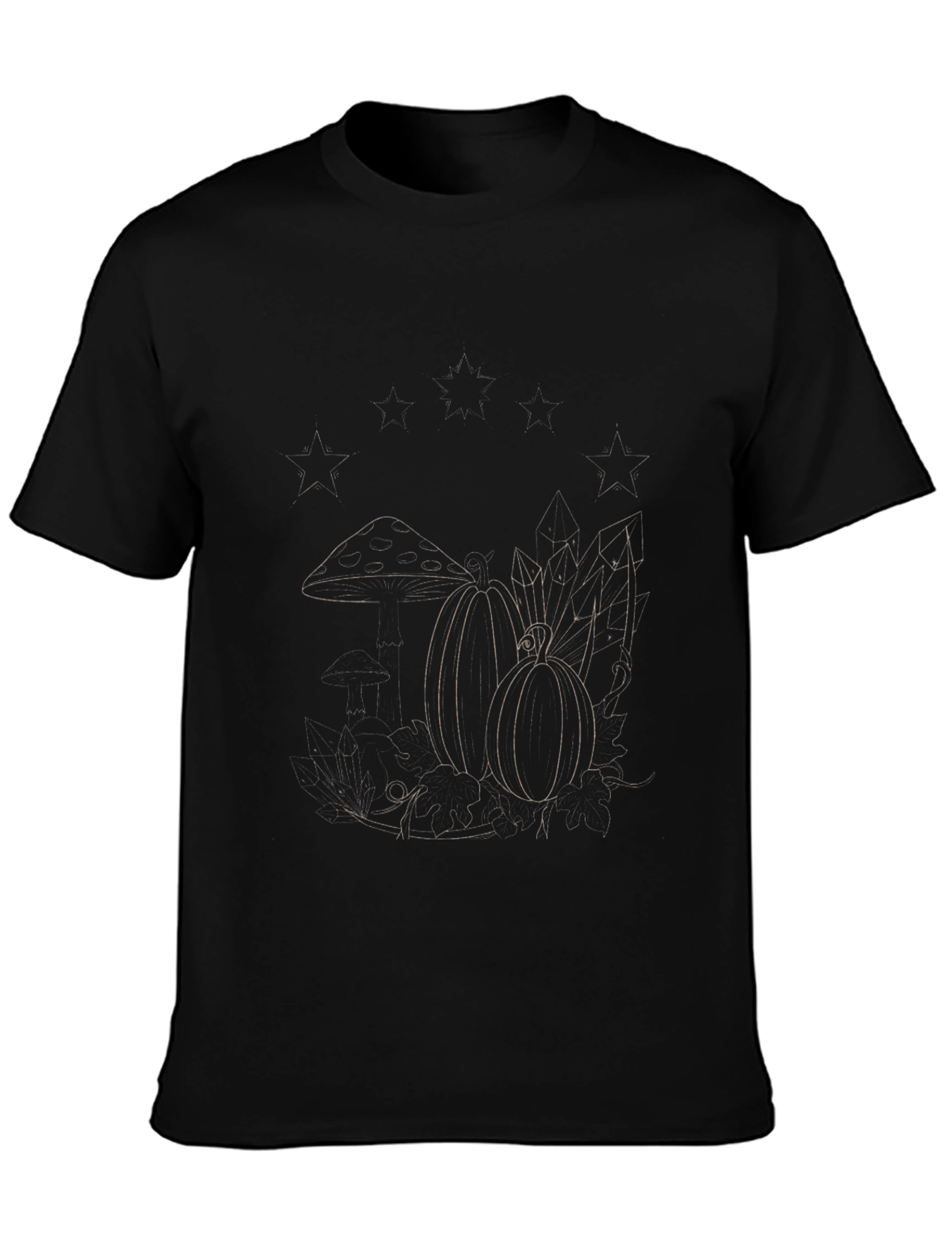Mens Black Tee with Fall Graphic