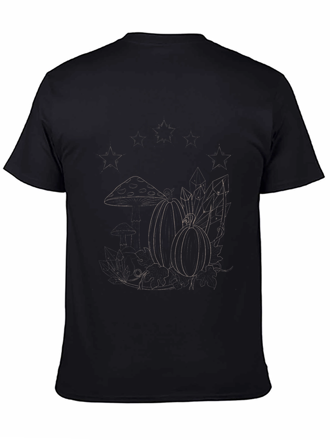 Mens Black Tee with Fall Graphic