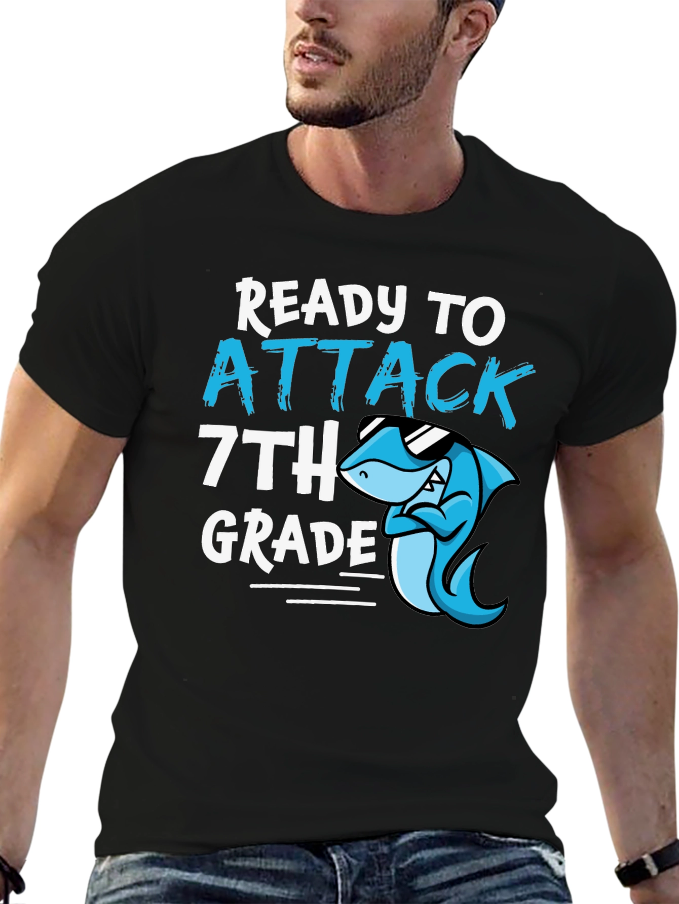 Ready to Attack 7th Grade Shark T-Shirt