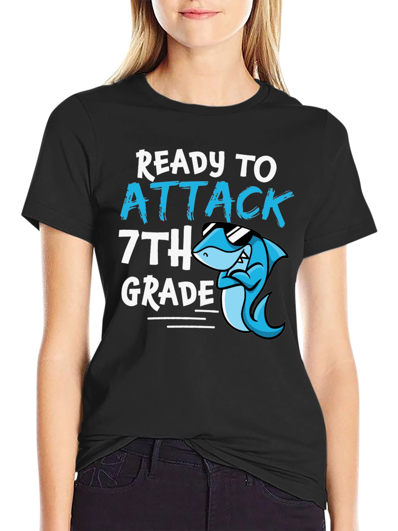 Ready to Attack 7th Grade Shark T-Shirt
