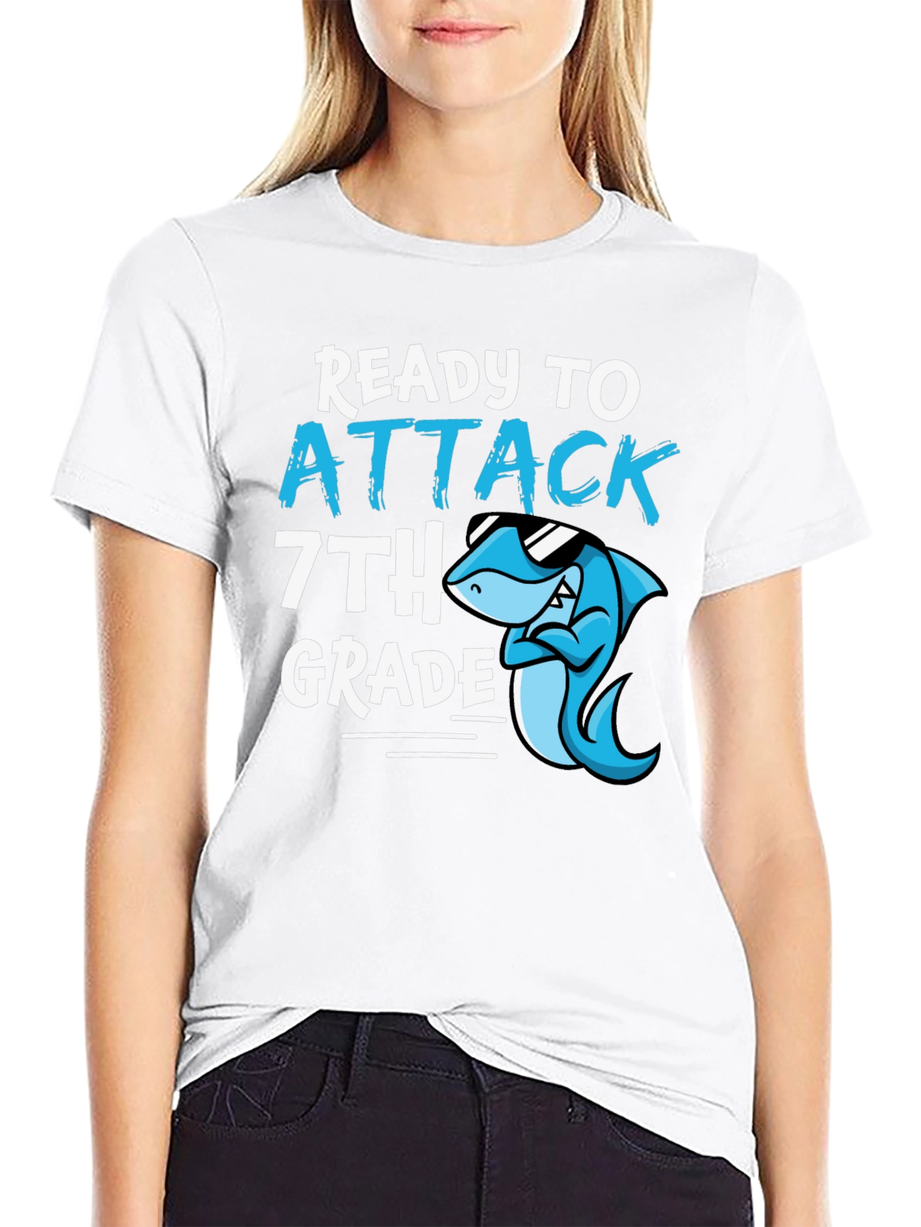 Ready to Attack 7th Grade Shark T-Shirt