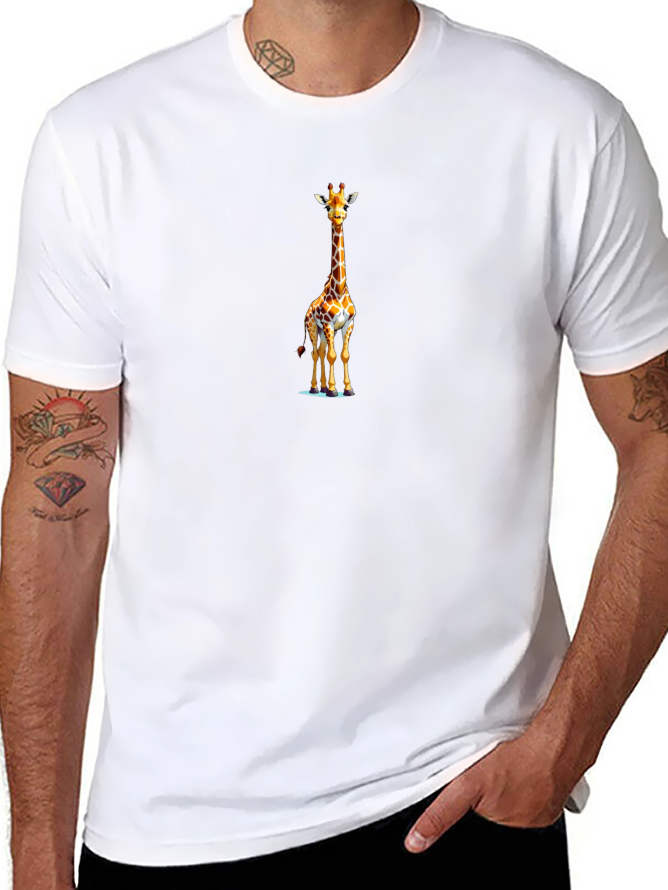 Giraffe Graphic Tee - Stylish Black T-Shirt