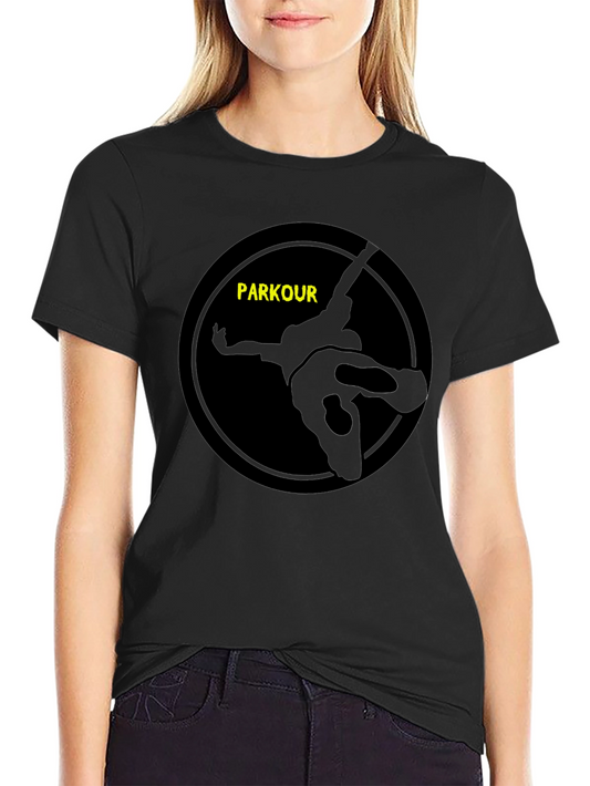 Parkour Silhouette Graphic Tee - Black