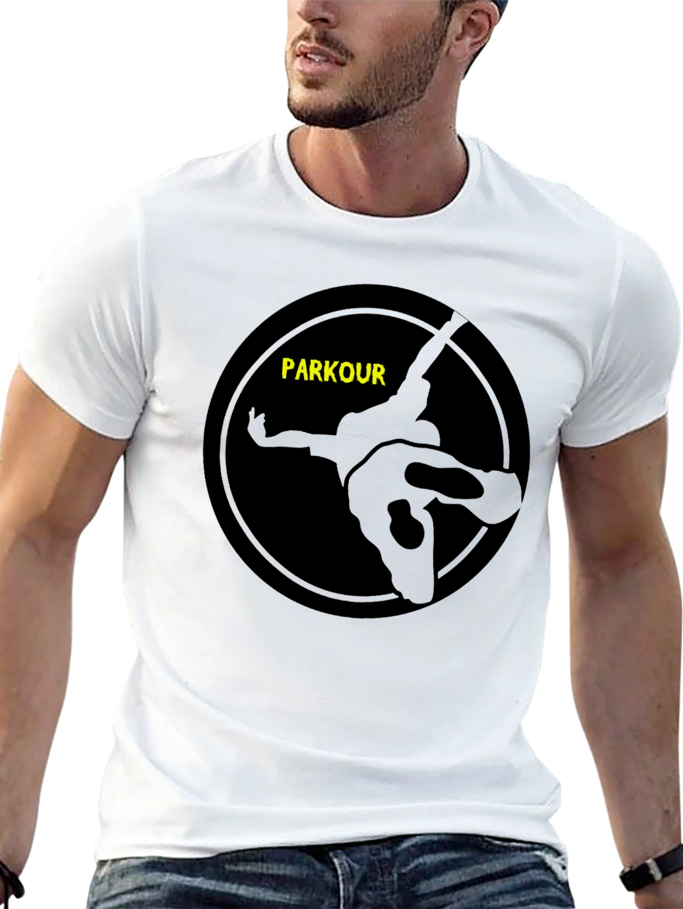 Parkour Silhouette Graphic Tee - Black