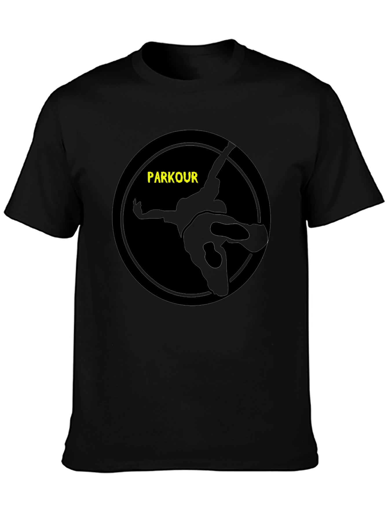 Parkour Silhouette Graphic Tee - Black