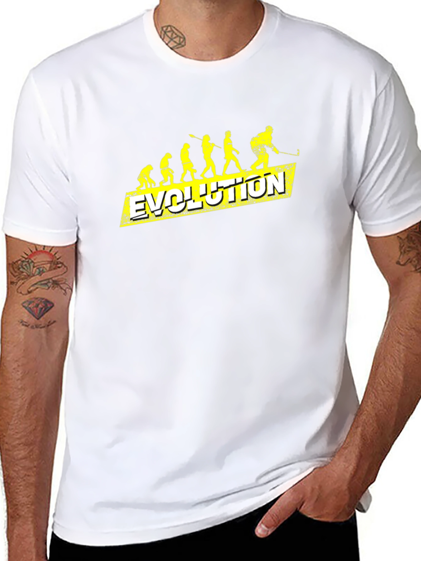 Hockey Evolution Graphic T-Shirt - Cool Sports Tee