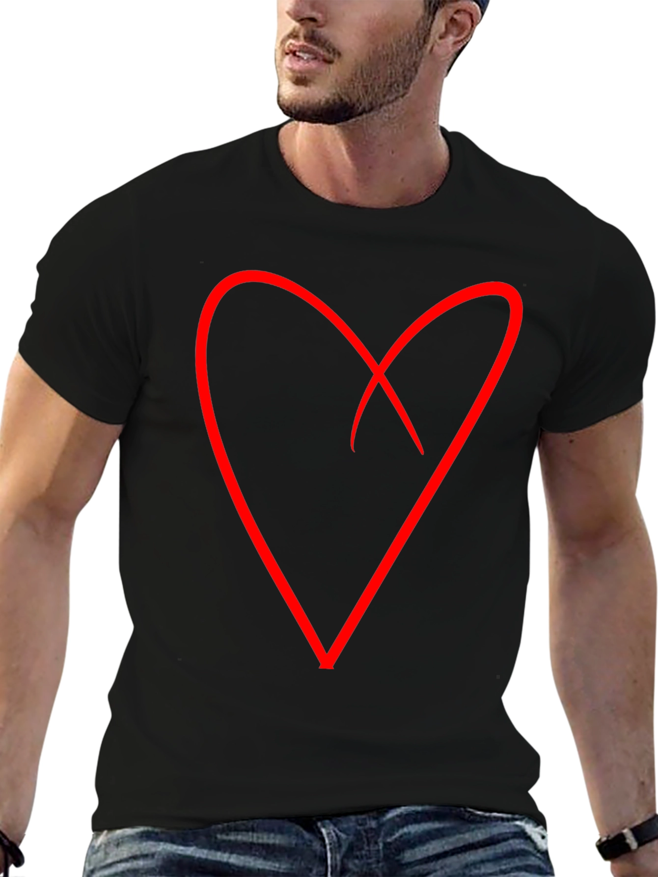 Heart Graphic Black T-Shirt
