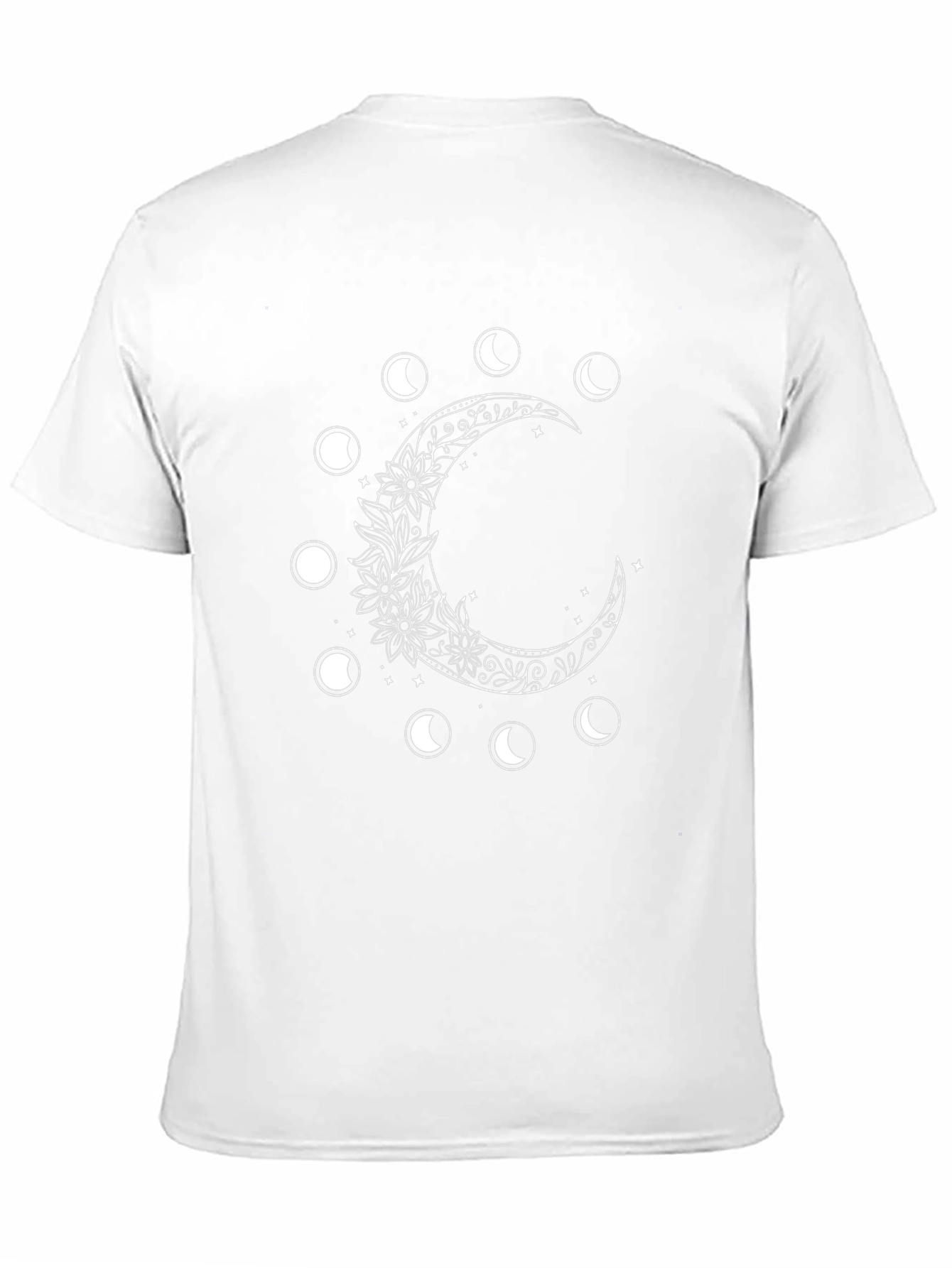 Moon Phases Graphic Tee - Black Cotton T-Shirt