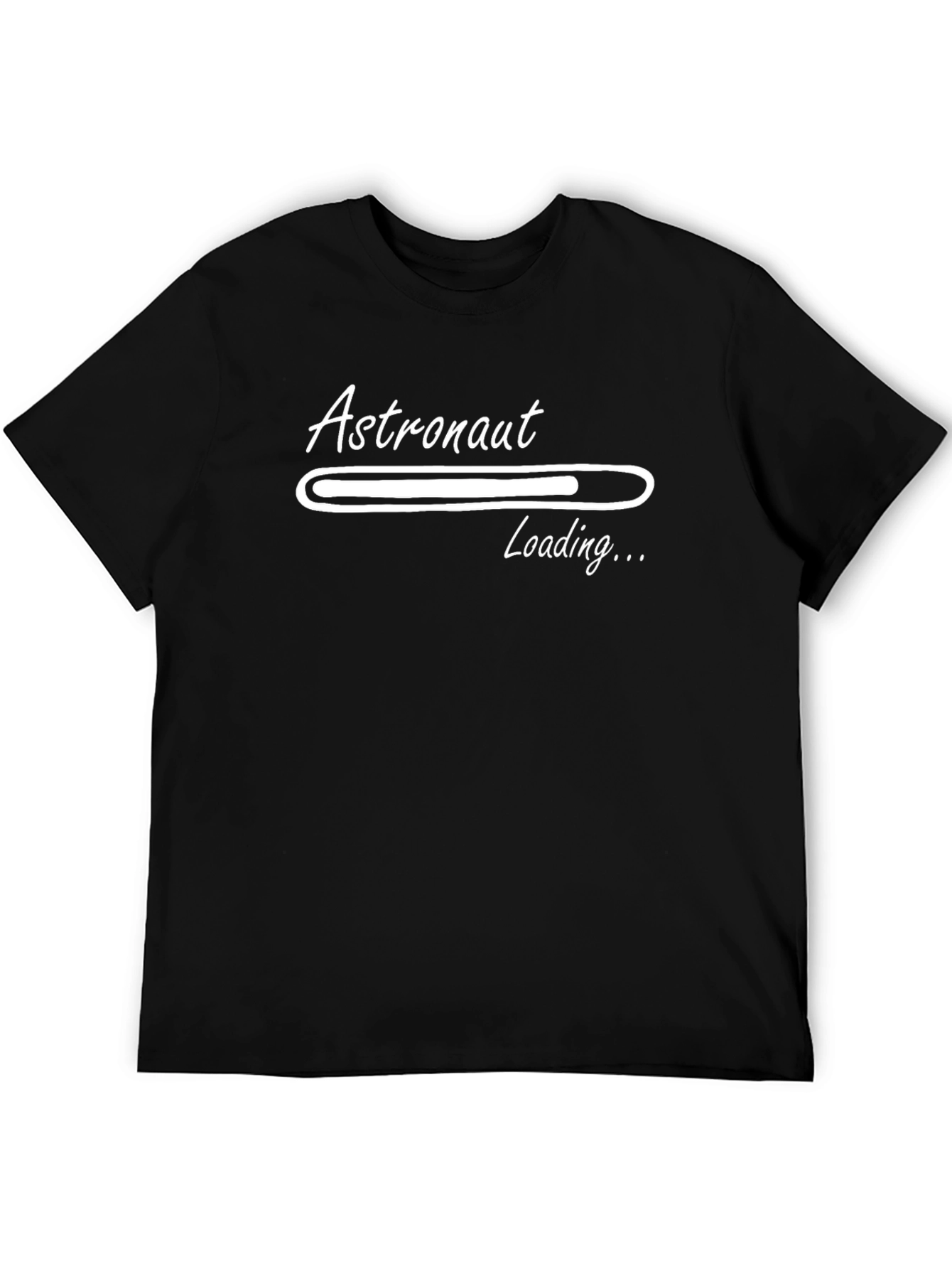 Astronaut Loading Graphic Tee - Black Cotton T-Shirt