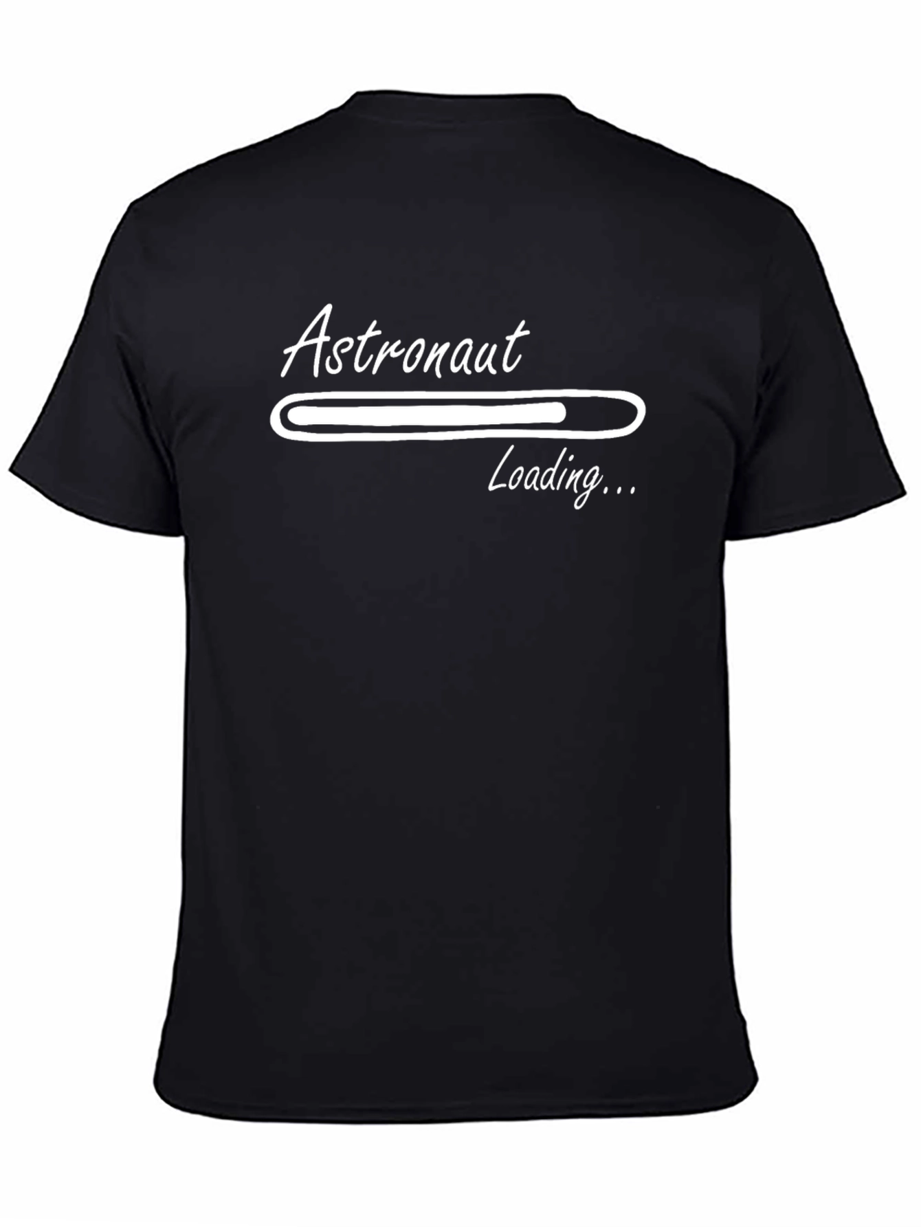 Astronaut Loading Graphic Tee - Black Cotton T-Shirt