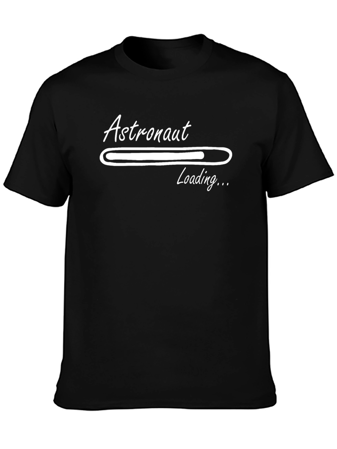 Astronaut Loading Graphic Tee - Black Cotton T-Shirt