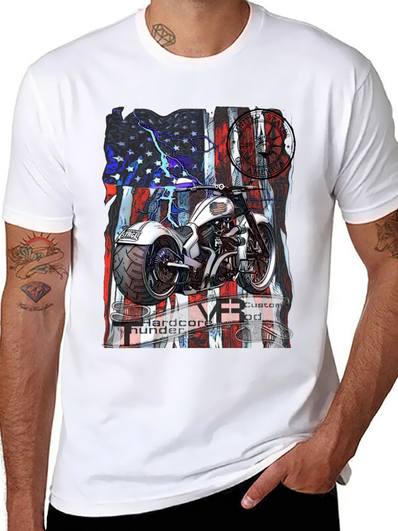 Motorcycle Hardcore Thunder Custom T-Shirt