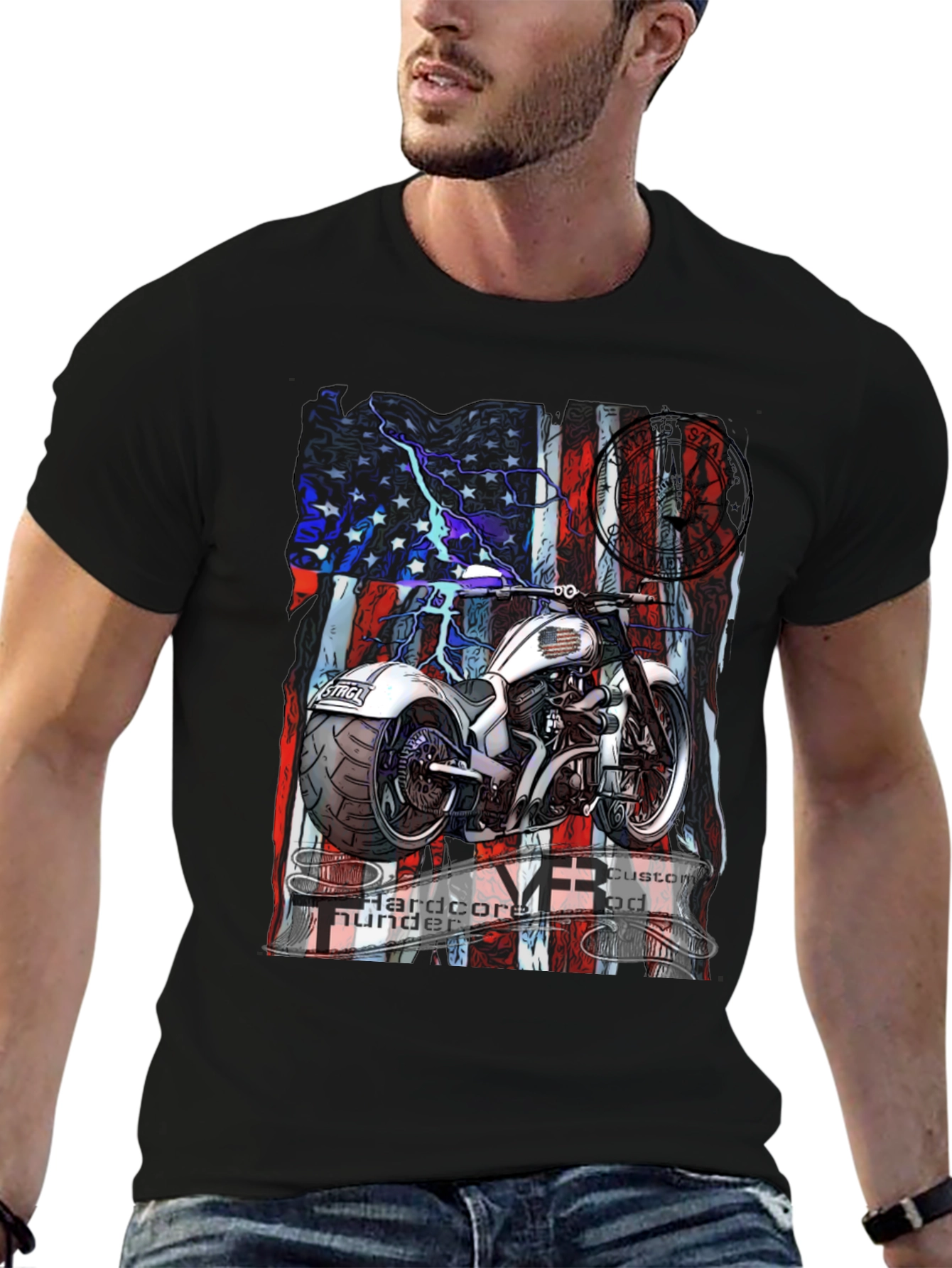 Motorcycle Hardcore Thunder Custom T-Shirt